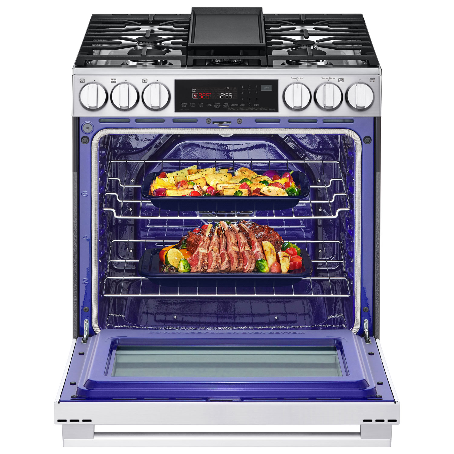 LG 30" 6.3 Cu. Ft. True Convection 5-Burner Slide-In Gas Range - Stainless Steel