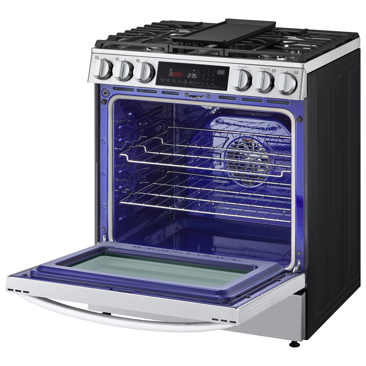 LG 30" 6.3 Cu. Ft. True Convection 5-Burner Slide-In Gas Range - Stainless Steel