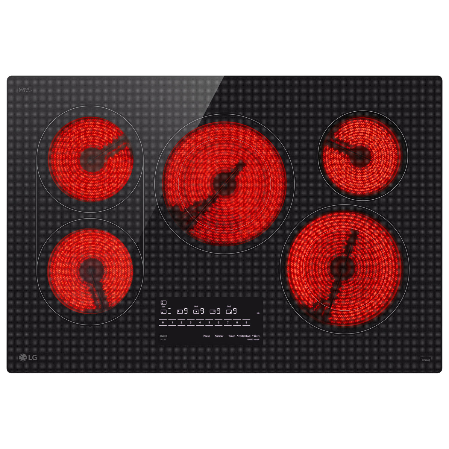 LG ThinQ 30" 5-Element Electric Cooktop - Black Ceramic