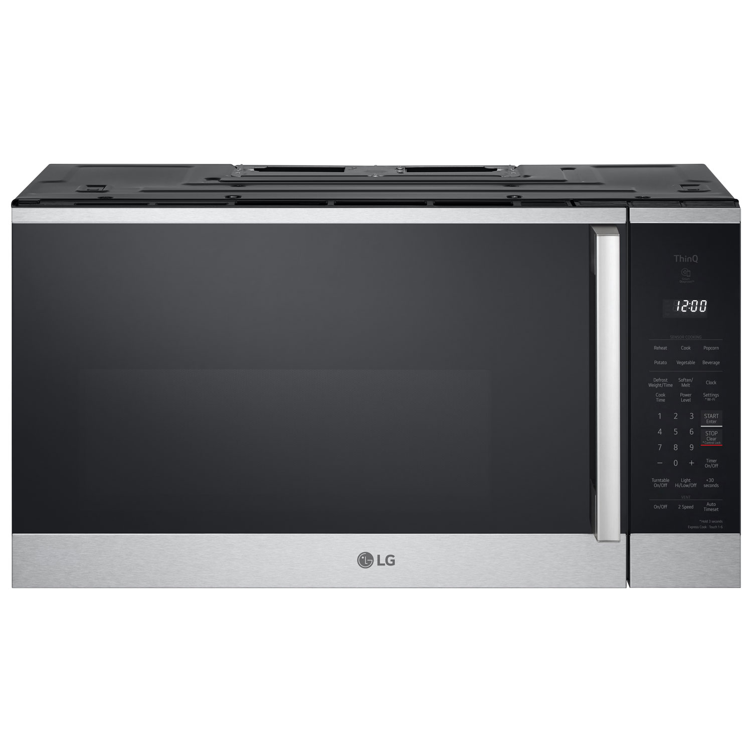 Four à micro-ondes à hotte intégrée ThinQ de LG - 1,8 pi³ - Inox