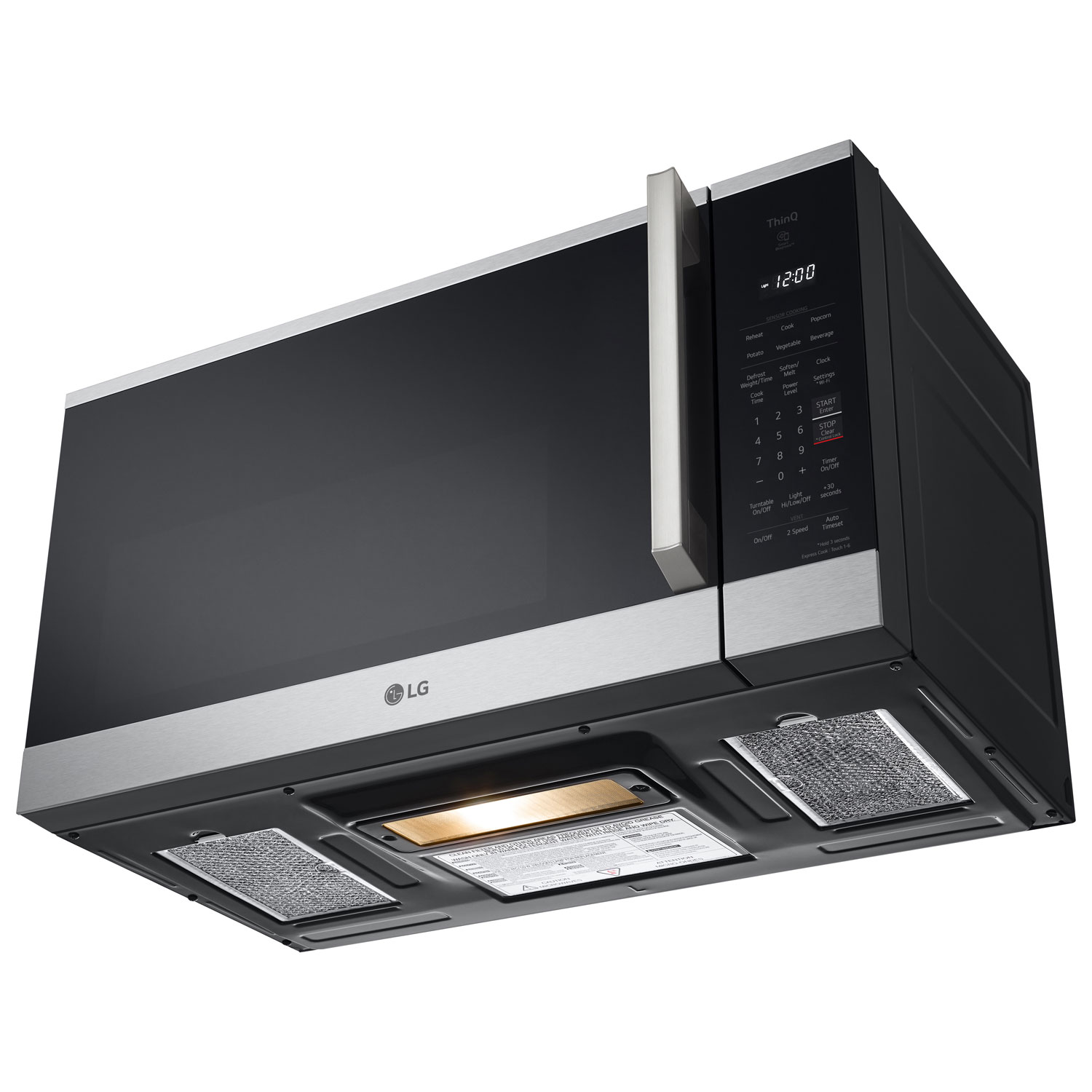 Four à micro-ondes à hotte intégrée ThinQ de LG - 1,8 pi³ - Inox