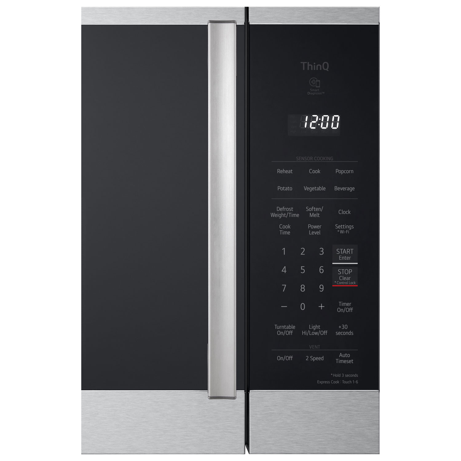 Four à micro-ondes à hotte intégrée ThinQ de LG - 1,8 pi³ - Inox