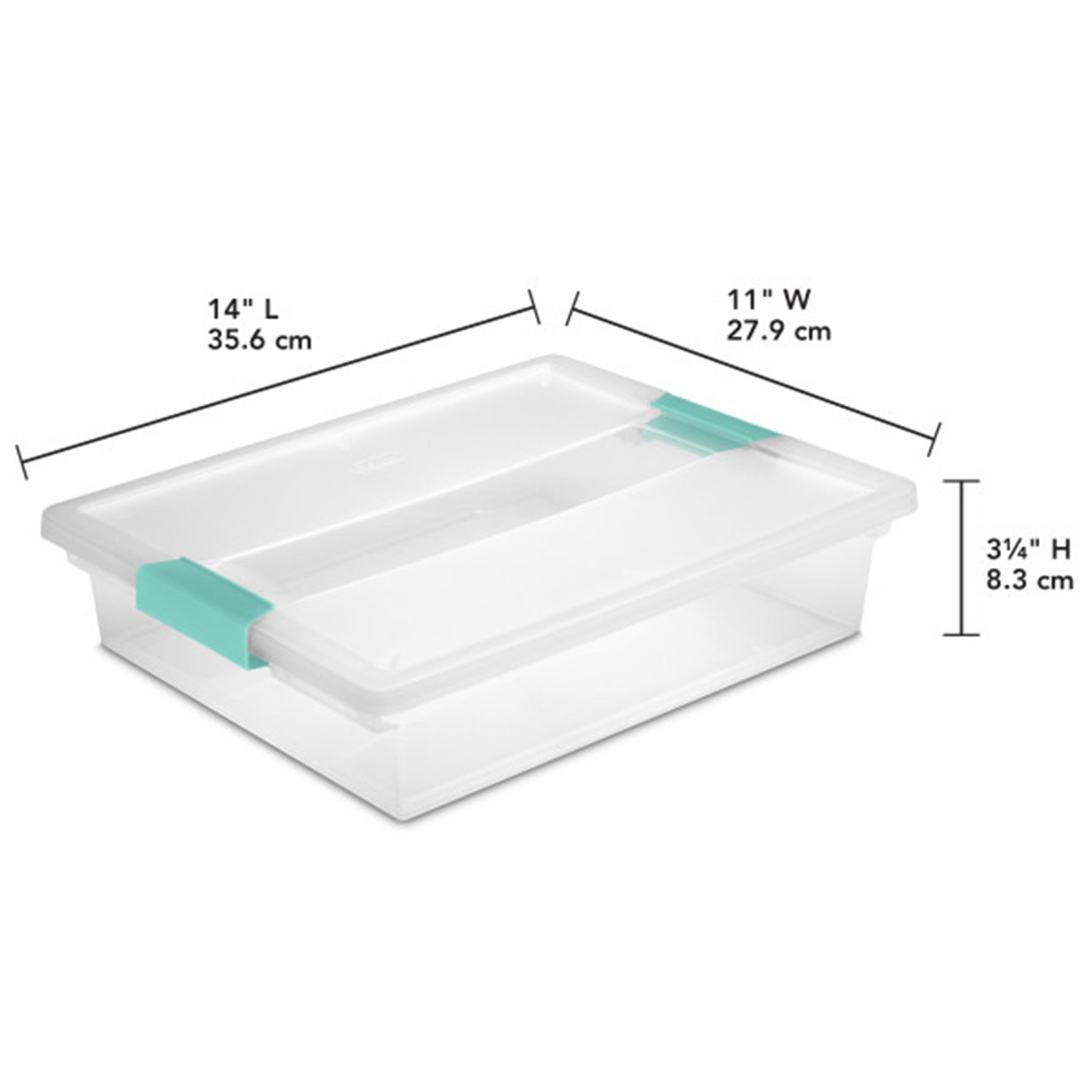 Sterilite 5.7 Qt. Large Plastic Stackable Storage Bin w/ Clear Latch Lid, 6 Pack