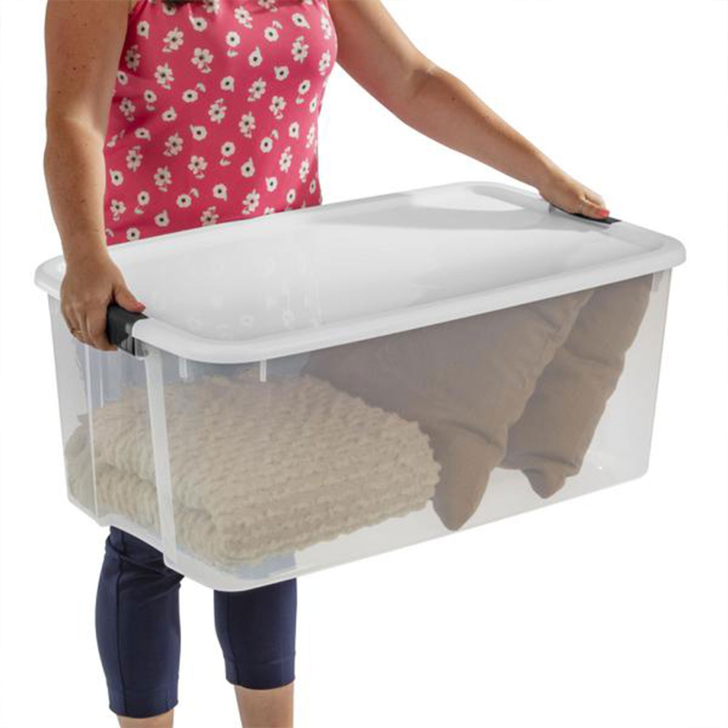 Sterilite 116&nbsp;Qt – Bac de rangement empilable, contenant d'organisation en plastique, paquet de 8