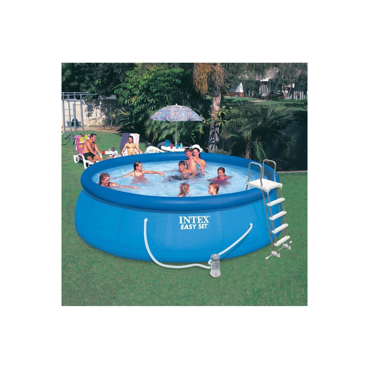 Ensemble de piscine facile 15&nbsp;pi x 48&nbsp;po d'Intex avec pompe filtrante à disjoncteur différentiel de 1000 gal/h 26167