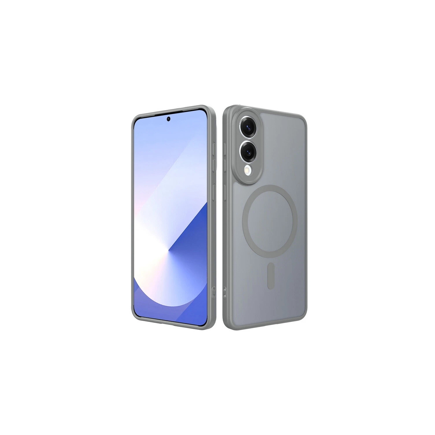 [CS] Étui magnétique en silicone mat avec MagSafe pour Samsung Galaxy S25 Edge, gris