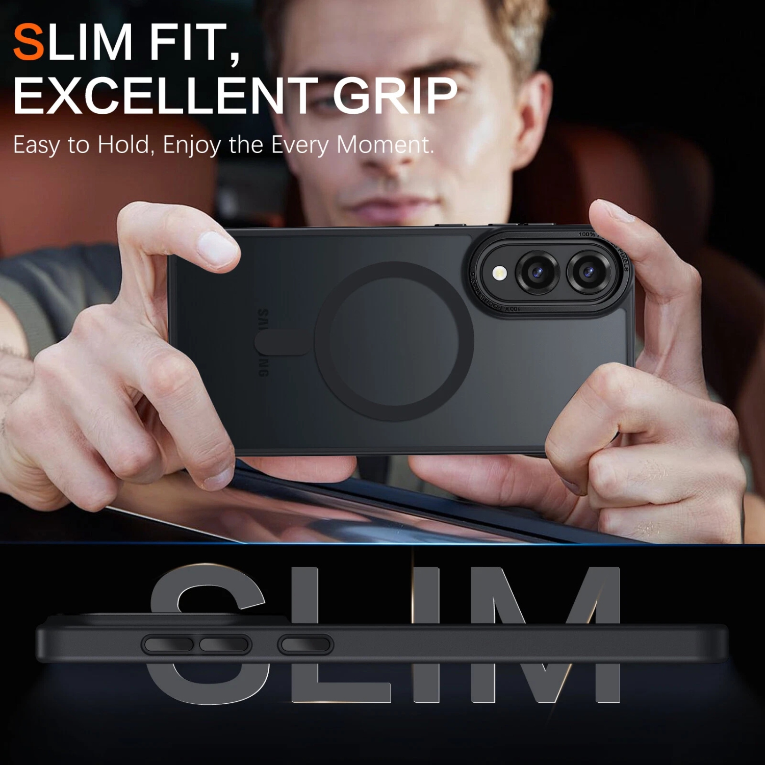 [CS] Étui magnétique en silicone mat pour Samsung Galaxy S25 Edge, noir