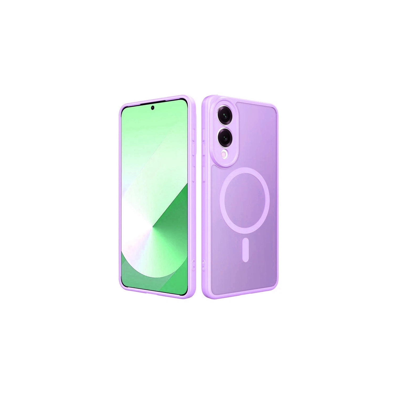 [CS] Étui magnétique en silicone mat avec MagSafe pour Samsung Galaxy S25 Edge, violet pâle