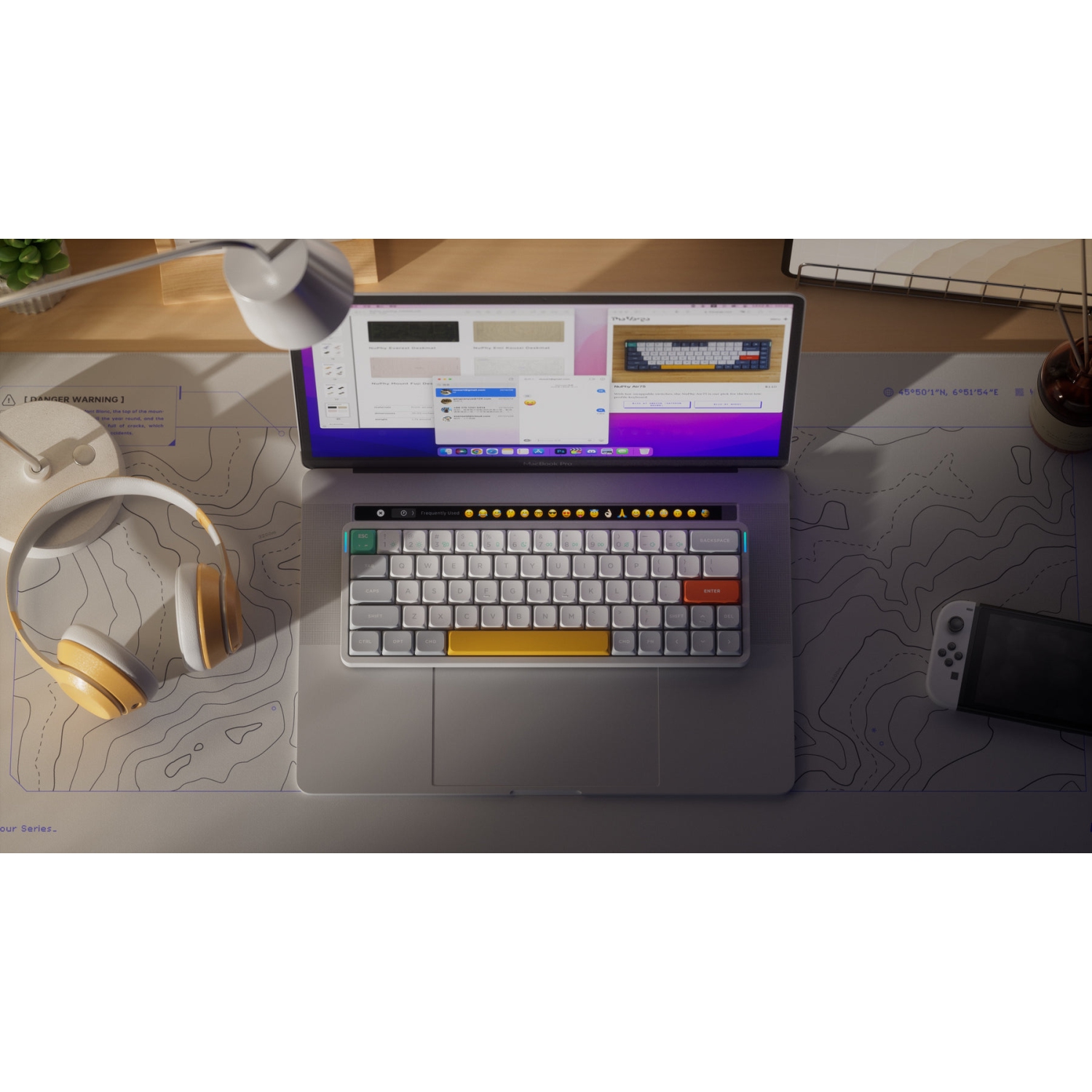 NuPhy Air60 V2 RGB Low Profile Hotswap Wireless Mechanical Gaming Keyboard – 60% Layout, Wisteria Switches – Compatible with Windows,iOS,macOS and