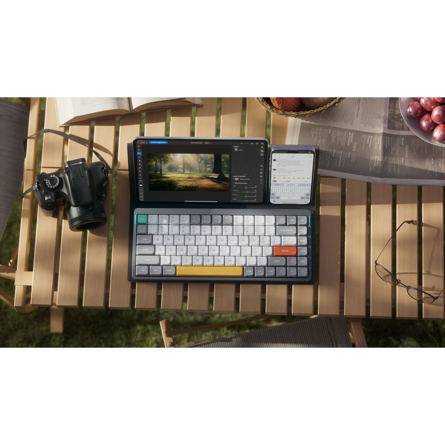 NuPhy Air75 V2 RGB Low Profile Hotswap Wireless Mechanical Gaming Keyboard – 75% Layout, Moss Switches – Compatible with Windows,iOS,macOS and more,