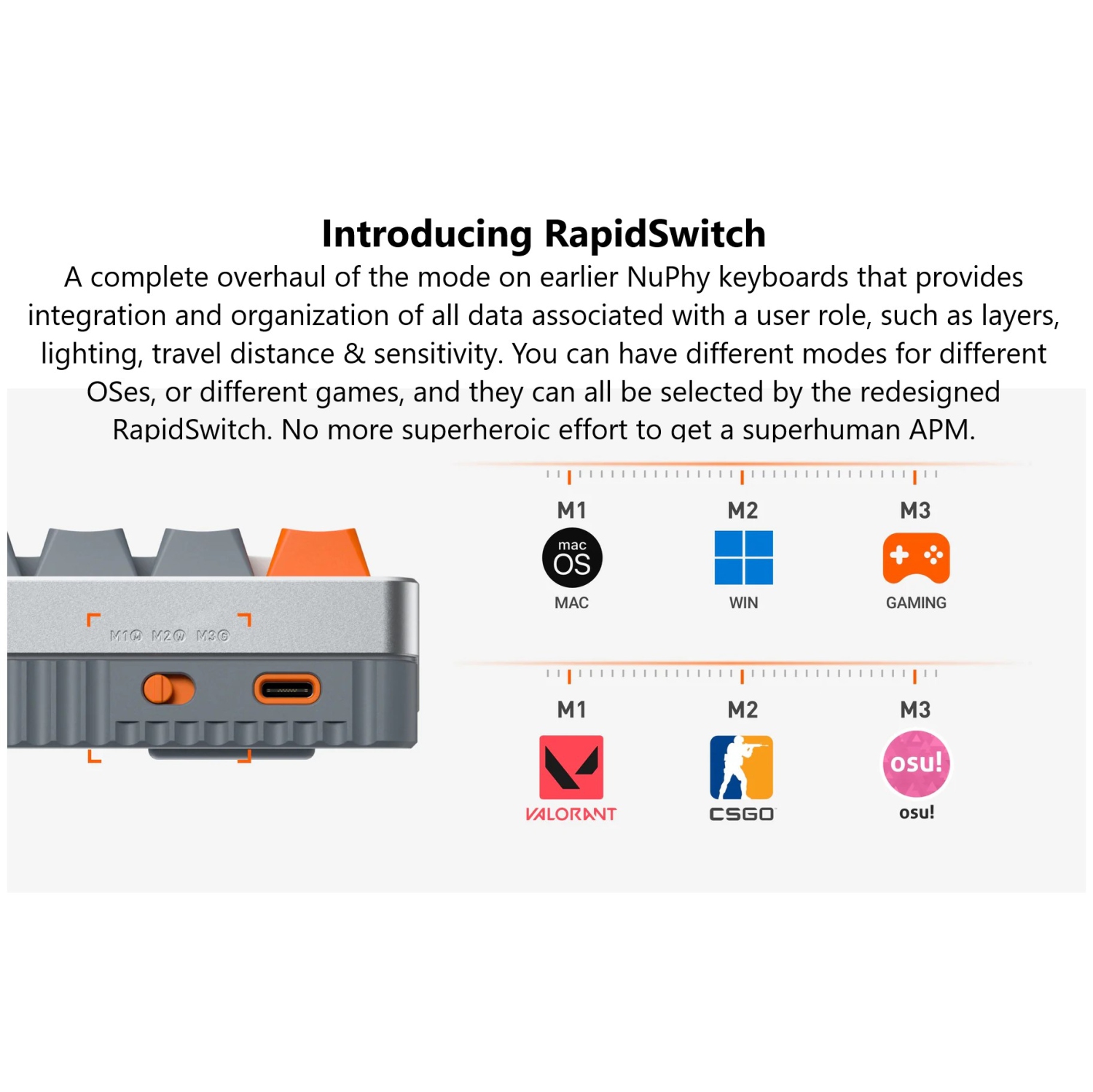 NuPhy Halo65 HE RGB Low Profile Hotswap Wired Mechanical Gaming Keyboard – 65% Layout , Magnetic Jade PRO Switches – Compatible with