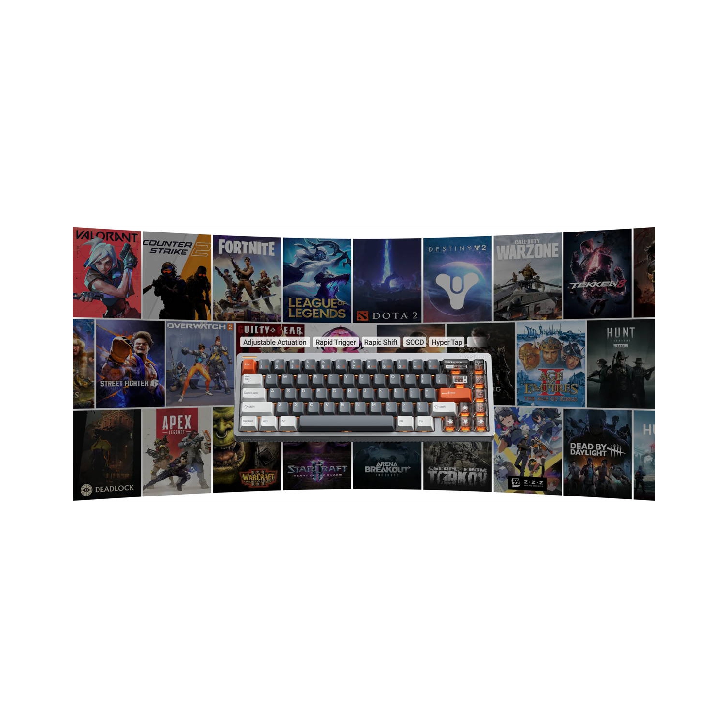 NuPhy Halo65 HE RGB Low Profile Hotswap Wired Mechanical Gaming Keyboard – 65% Layout , Magnetic Jade PRO Switches – Compatible with