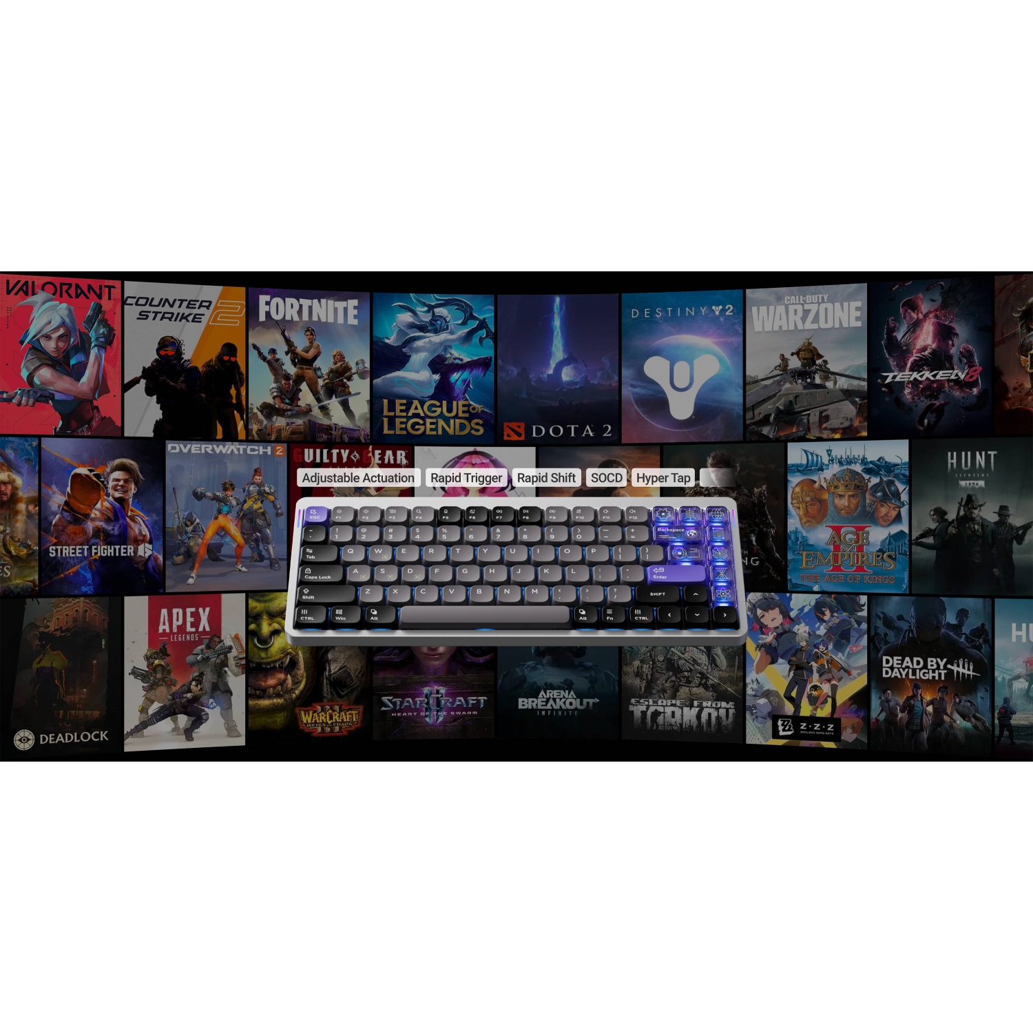 NuPhy Air75 HE RGB Low Profile Hotswap Wired Mechanical Gaming Keyboard – 75% Layout , Magnetic Jade PRO Switches – Compatible with Windows,iOS,macOS