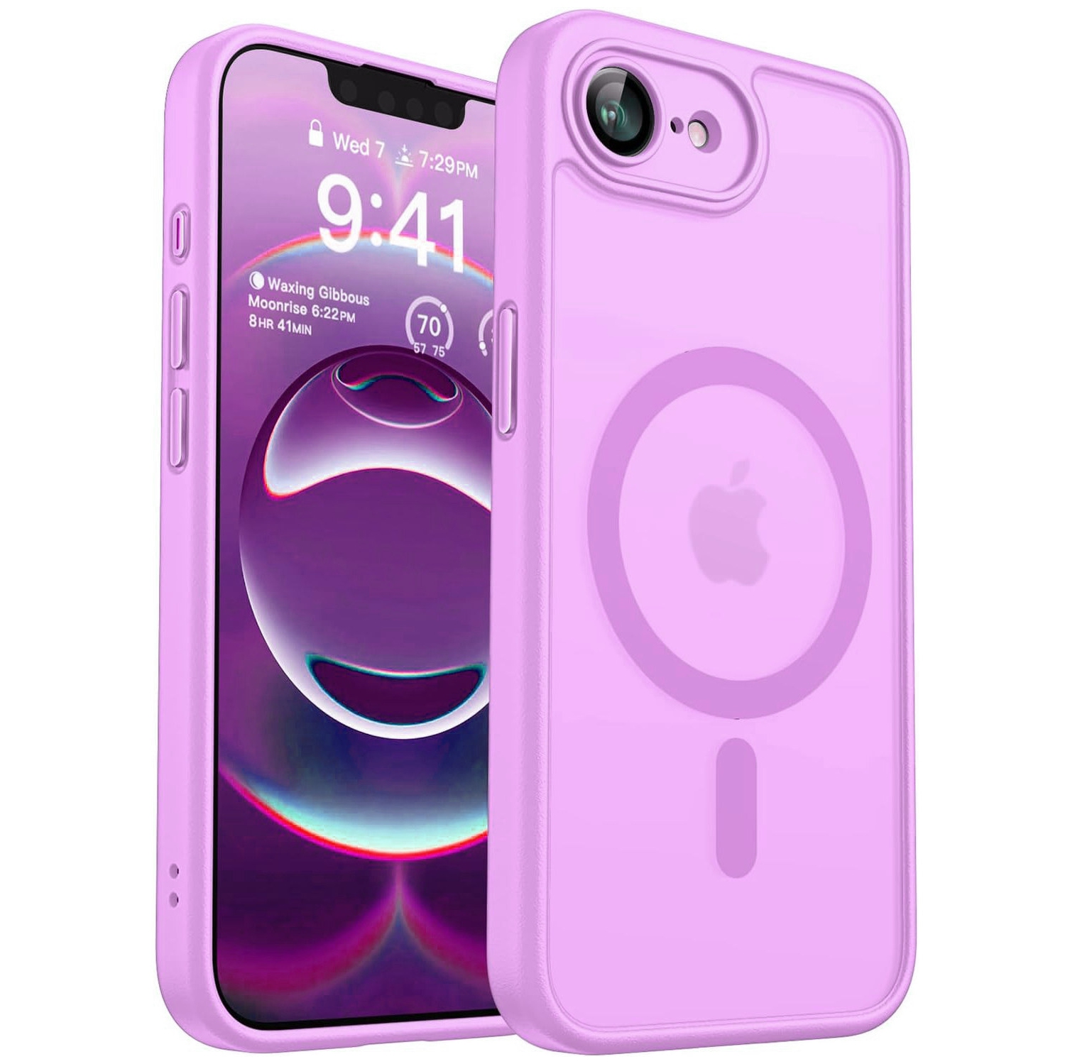 [CS] Matte Silicone Hybrid Magnetic MagSafe Case Cover for iPhone 16e, Light Purple