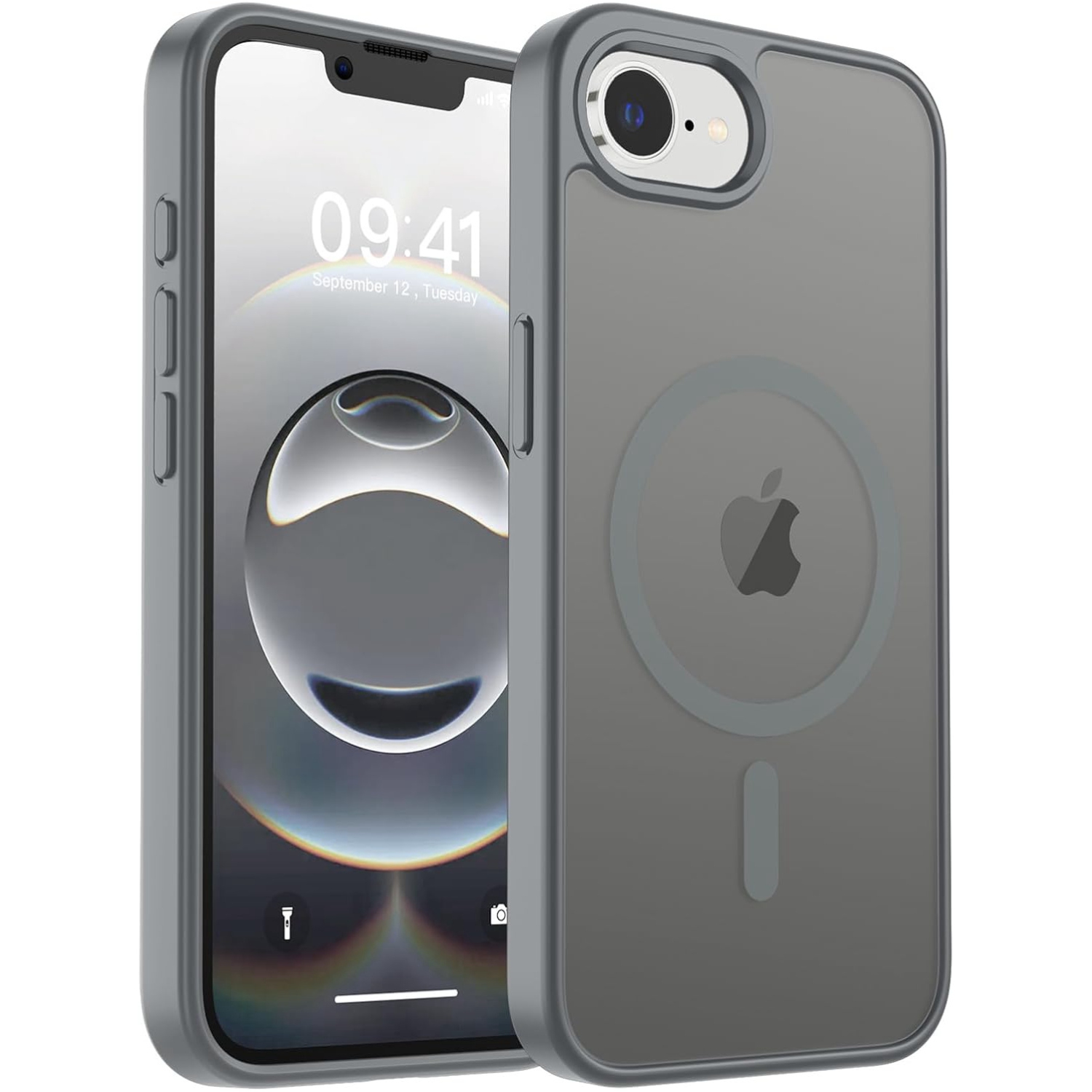 [CS] Étui magnétique en silicone mat avec MagSafe pour iPhone 16e, gris