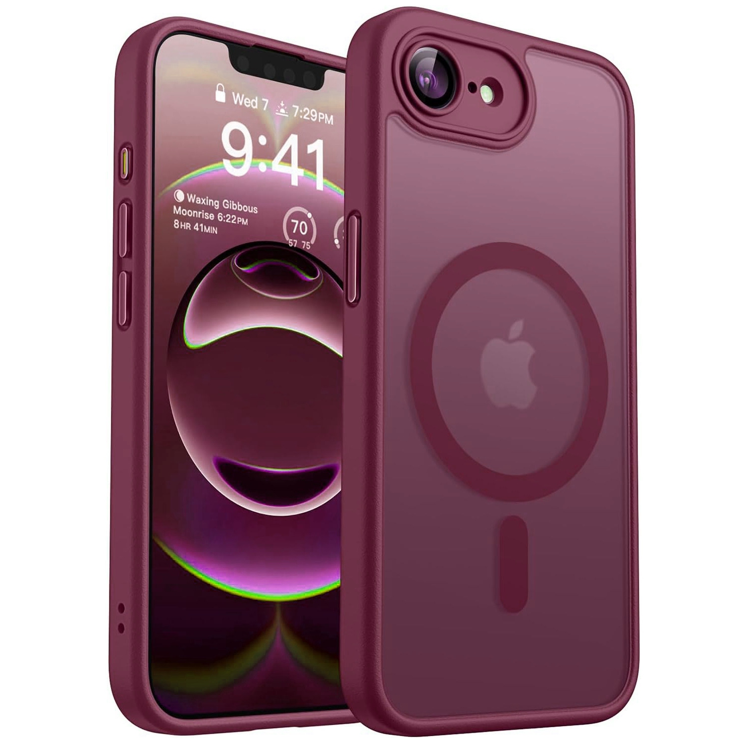 [CS] Étui magnétique en silicone mat avec MagSafe pour iPhone 16e, vin