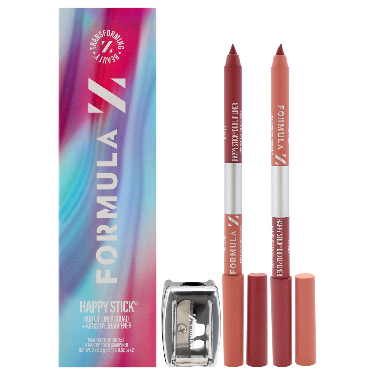 Happy Stick Lip Liner Duo by Formula Z for Women - 3 Pc 2Pc Lip Liner, Sharpener