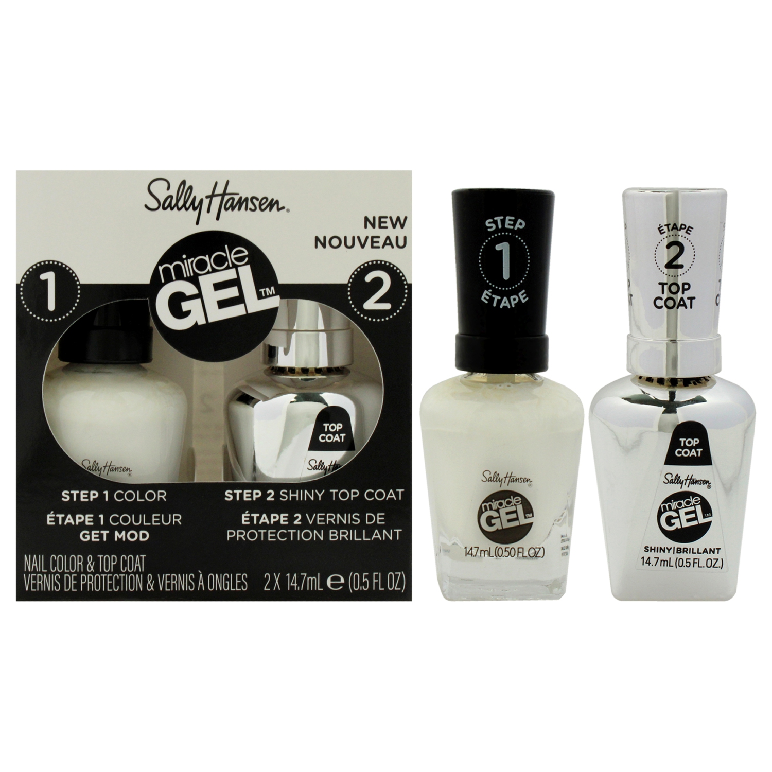 Vernis à ongles Miracle Gel Duo - 900 Get Mod by Sally Hansen pour femme - 2 vernis à ongles en gel Miracle 0,5&nbsp;oz - 789 Get Mod, Miracle Gel -