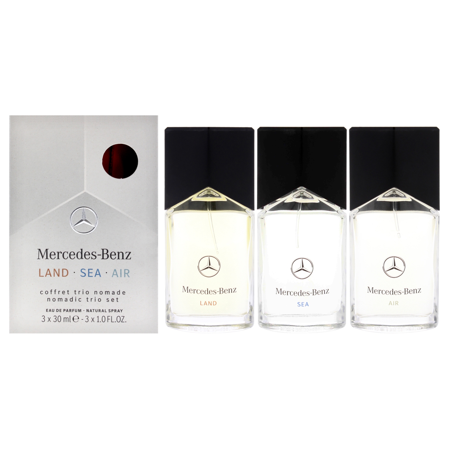 Mercedes Benz LSA par Mercedes-Benz pour Homme - Coffret cadeau 3 pièces 1,0&nbsp;oz Land EDP Spray, 1,0&nbsp;oz EDP Spray, 1,0&nbsp;oz Air EDP Spray