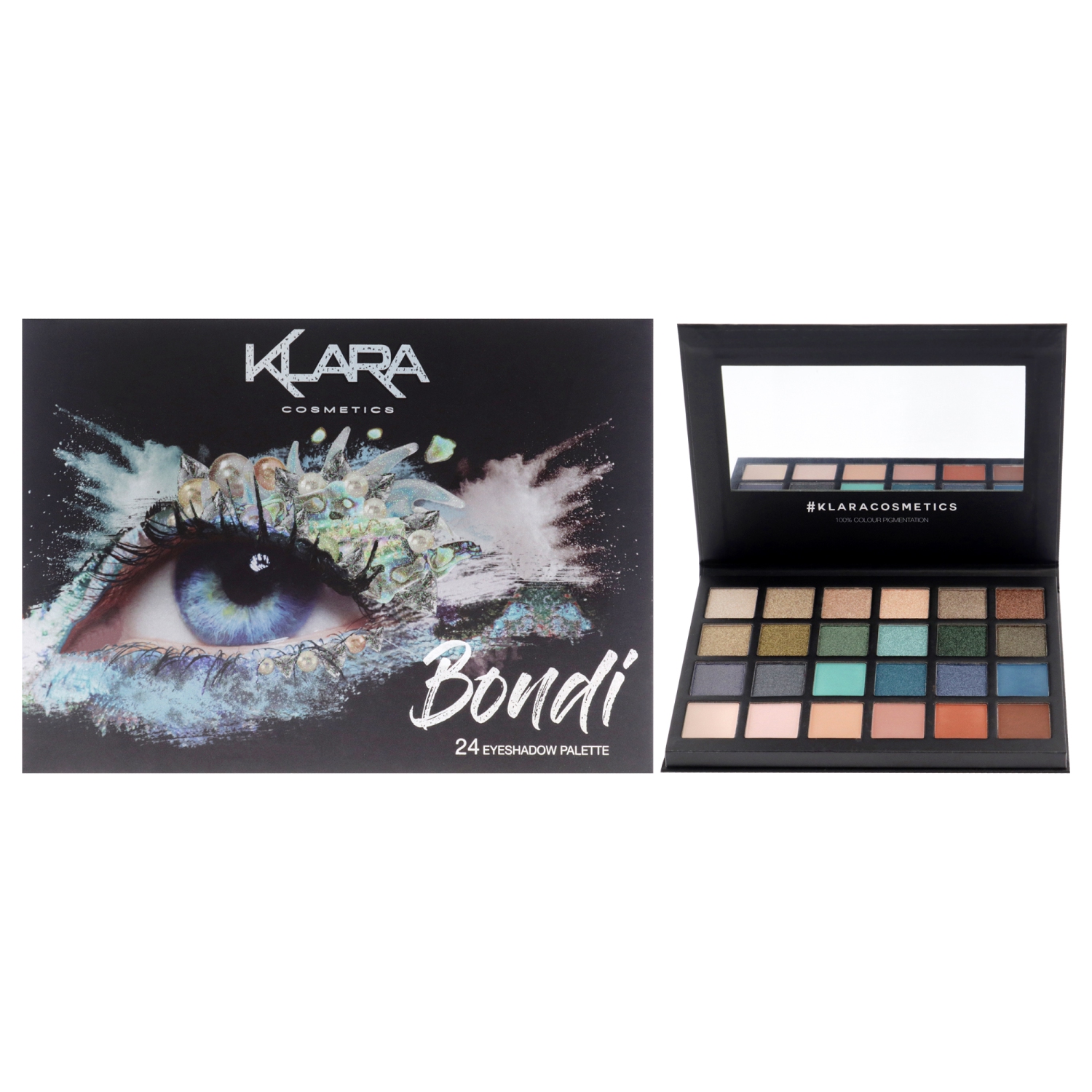 24 Palette de fards à paupières - Bondi par Klara pour Femmes - 1,68&nbsp;oz Ombre à paupières
