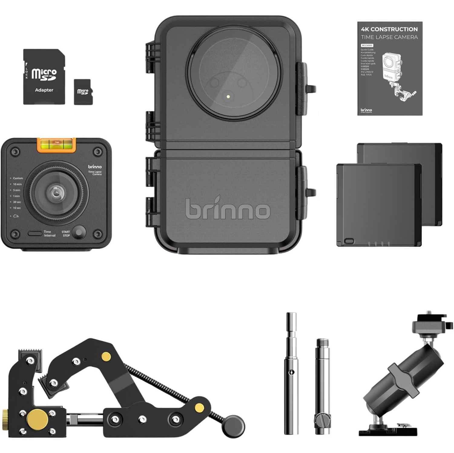 Brinno BCC5000 4K WiFi Time Lapse Camera Bundle - Advanced Imaging Sensor, HDR, IP65 Housing, Mobile App, Long-Life Rechargeable Power, Bluetooth,