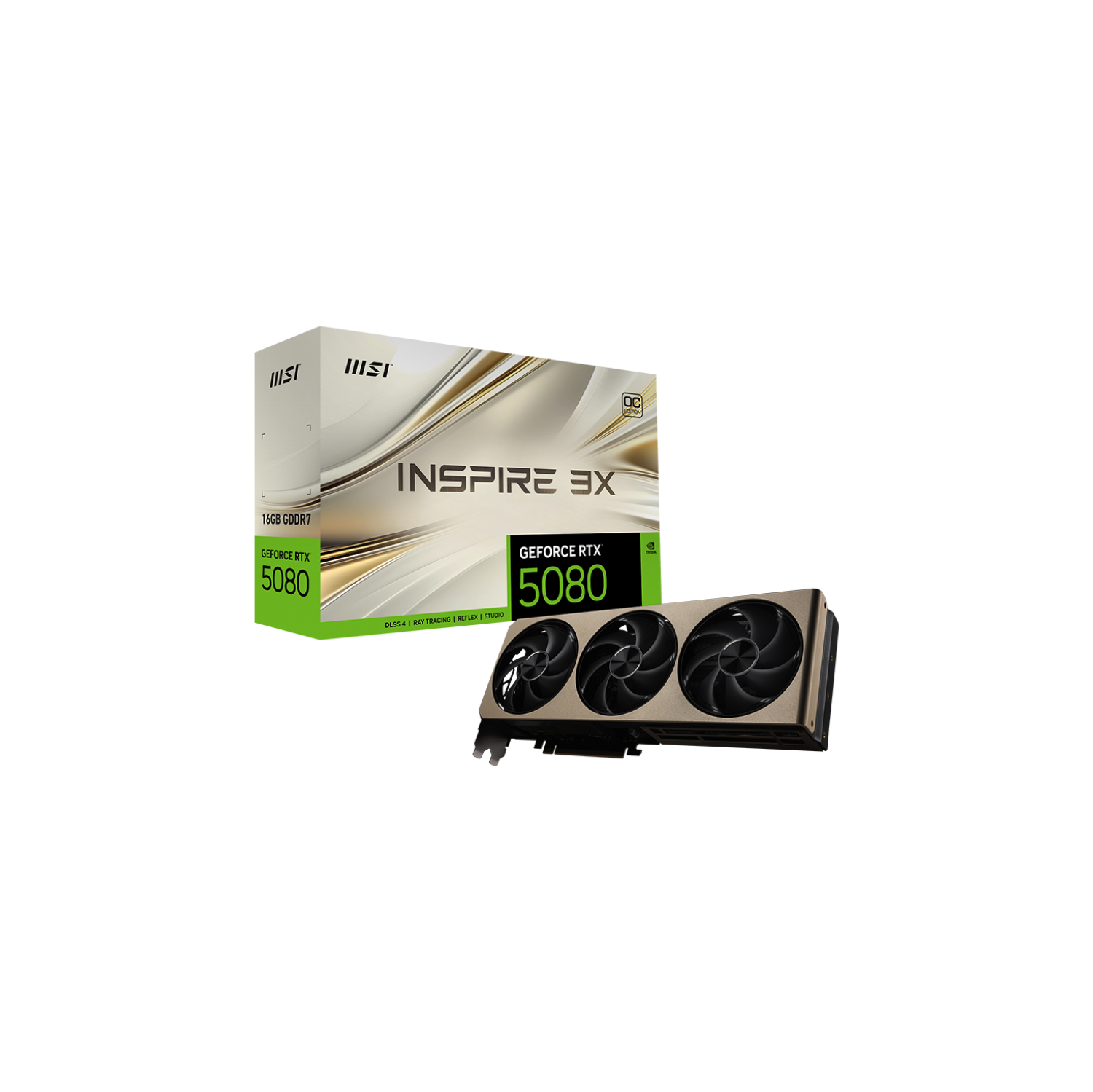 MSI GeForce RTX 5080 16G INSPIRE 3X OC 16GB PCI-E w/ HDMI, Triple DP