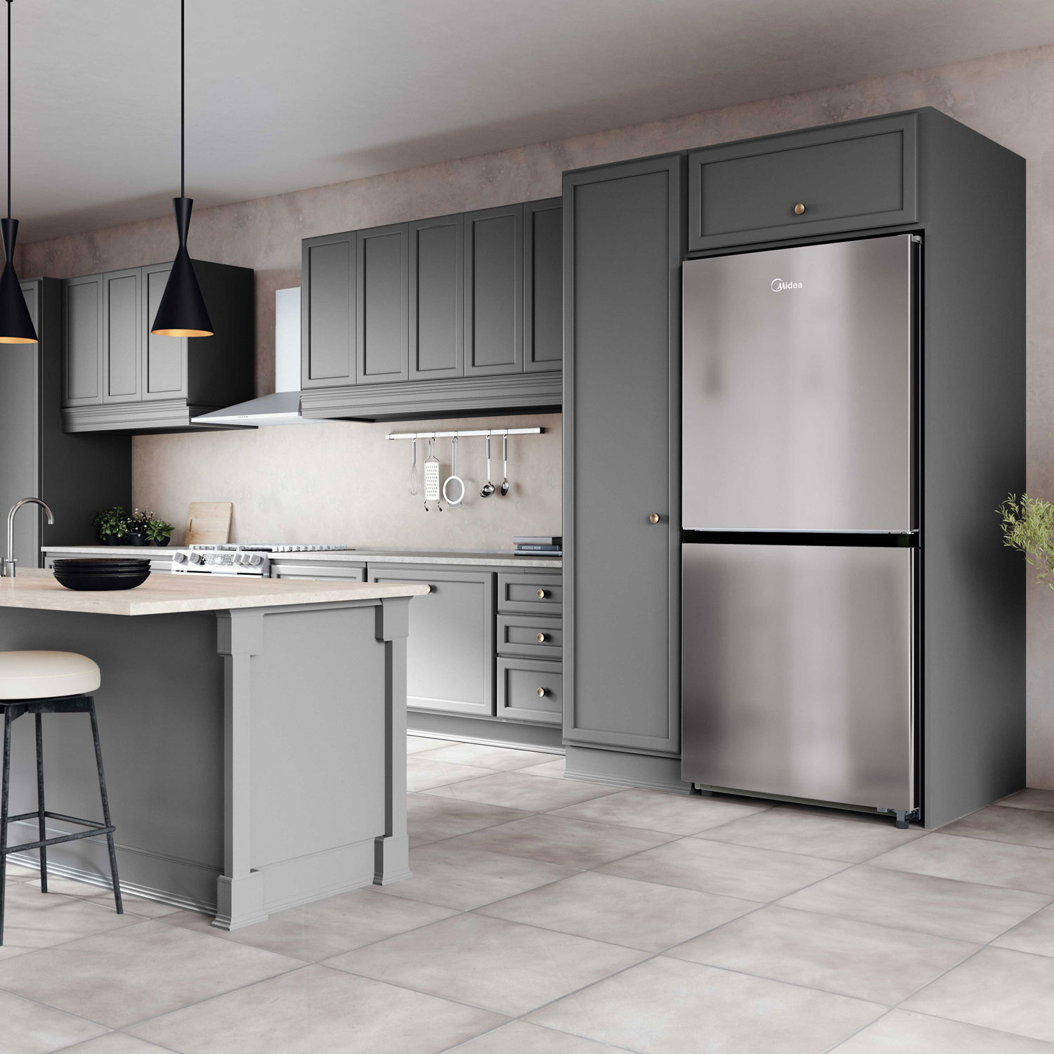 Midea 30" 20 Cu. Ft. 3-in-1 Convertible Fridge/Freezer - Stainless Steel