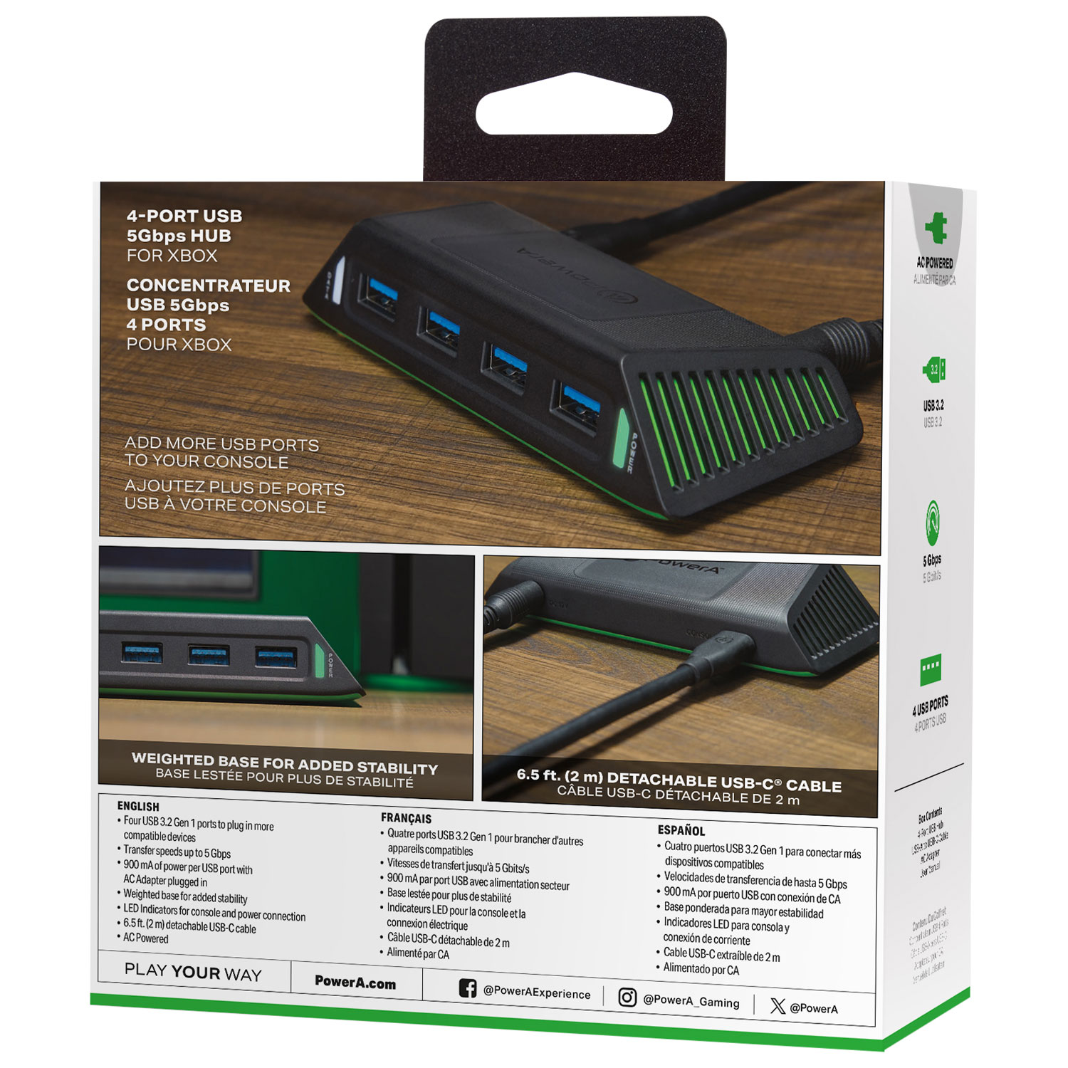 PowerA 4-Port USB 5Gbps Hub for Xbox Series X|S