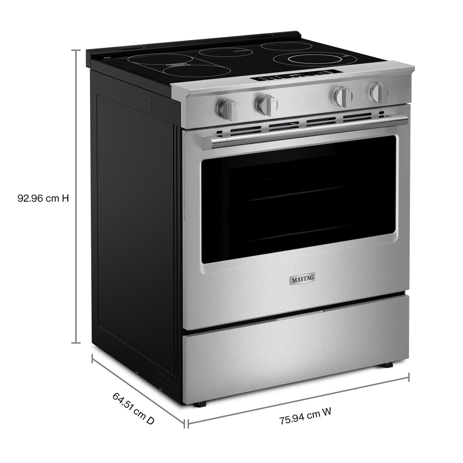 Cuisinière électrique encastrable à surface lisse 5,3 pi³ 30 po de Maytag - Acier inoxydable résistant aux traces de doigts