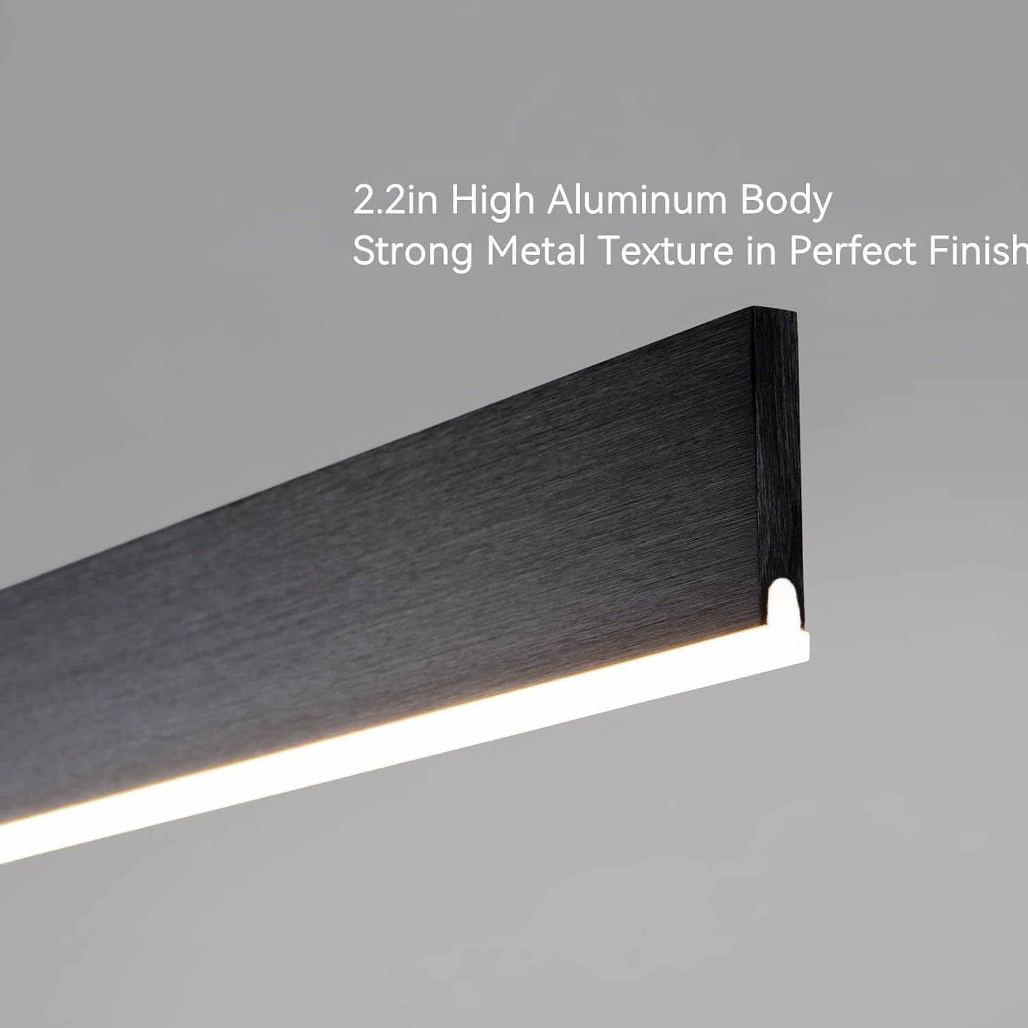 Linear LED Pendant Light Black, 31W Dimmable Dining Room Light Fixtures, Modern Ceiling Hanging Kitchen Island Lighting Fixtures, 35.4"L Linear