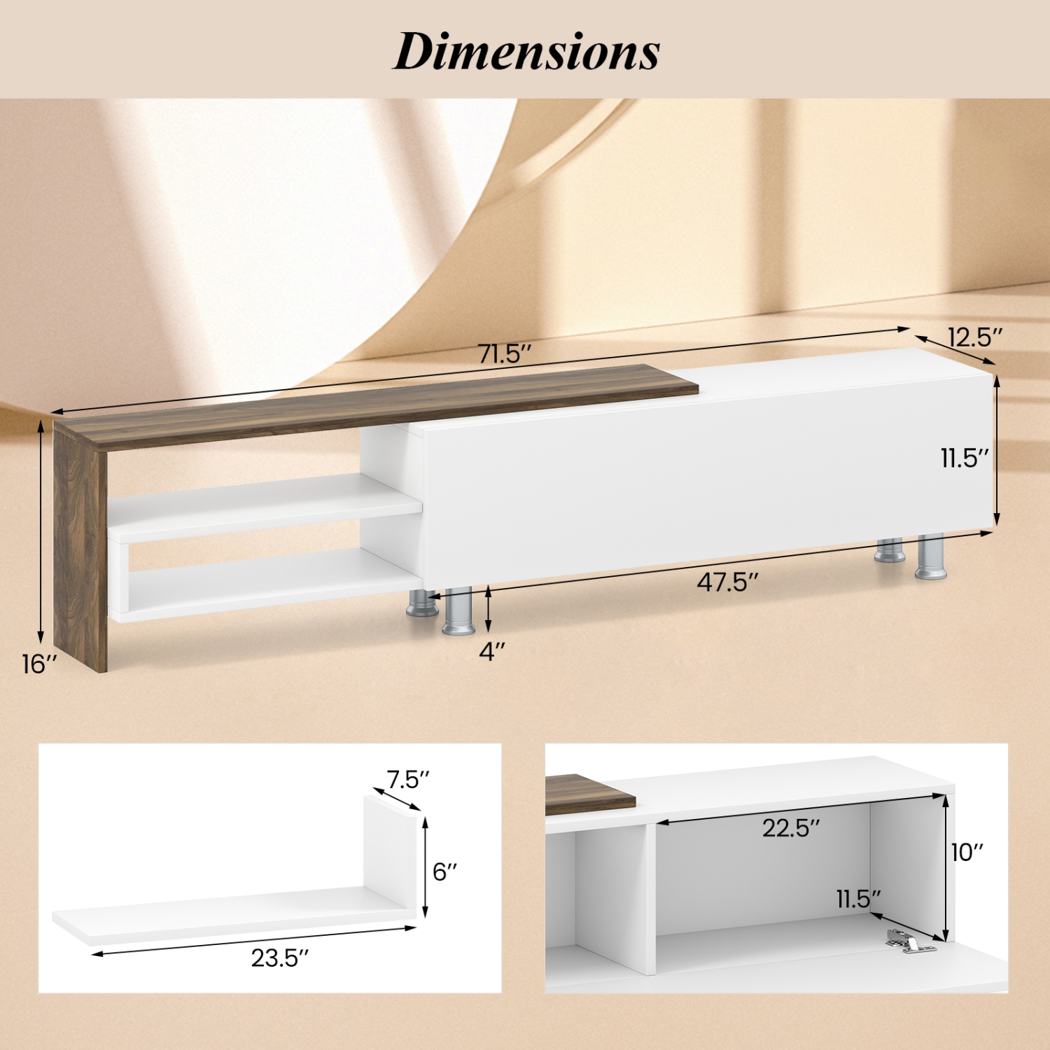 Gymax TV Stand Modern Entertainment Center TV Cabinet for TVs up to 80 Inches