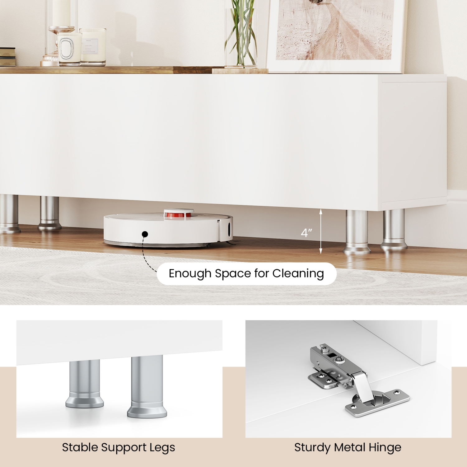 Gymax TV Stand Modern Entertainment Center TV Cabinet for TVs up to 80 Inches