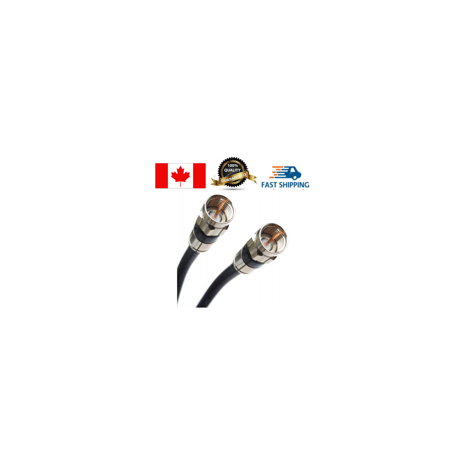 6ft Low Loss RG6 Video Coaxial Cable,Black