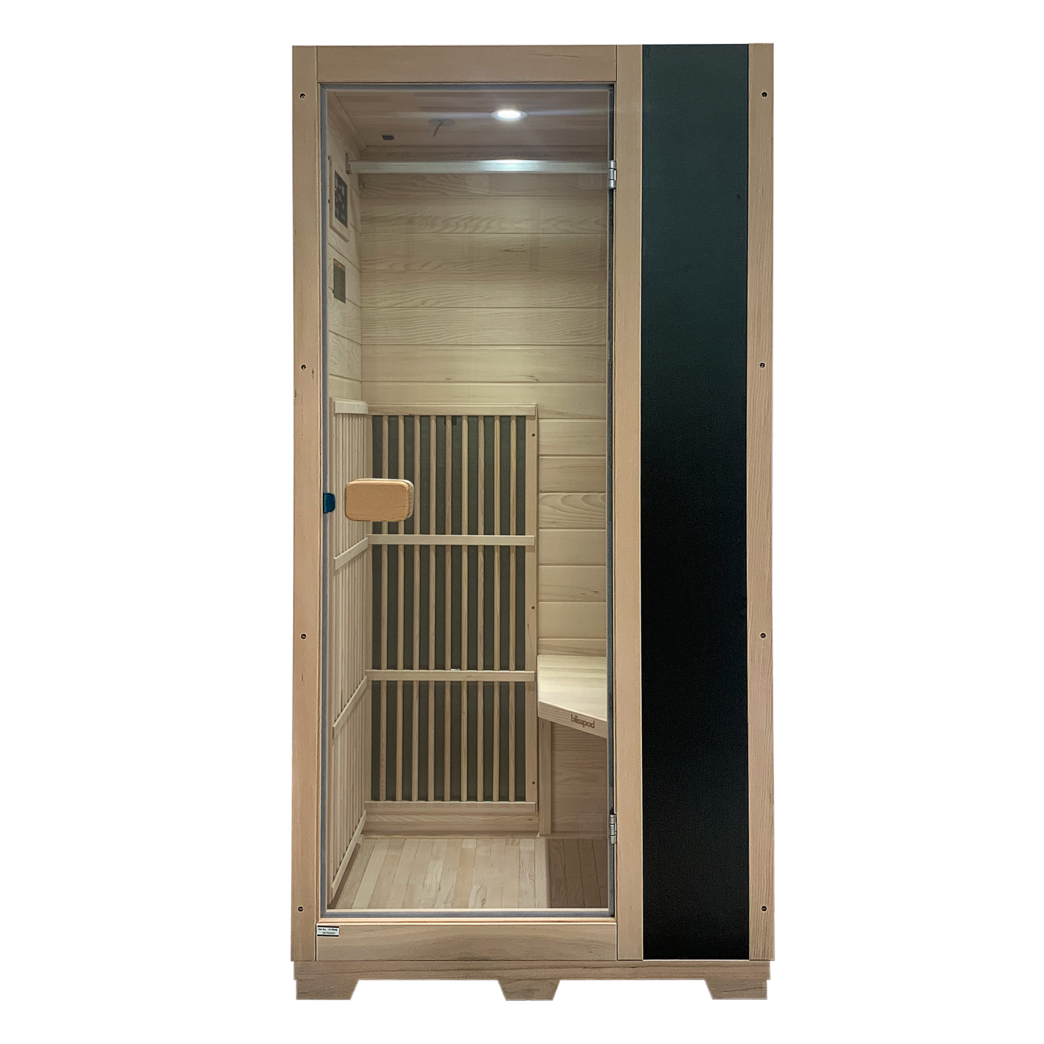 Blisspod | Vienne | Sauna à infrarouge lointain | FEM très faible en pruche canadienne | 72,8" H x 35,4" L x 25,6" P | 1 personne | Noir