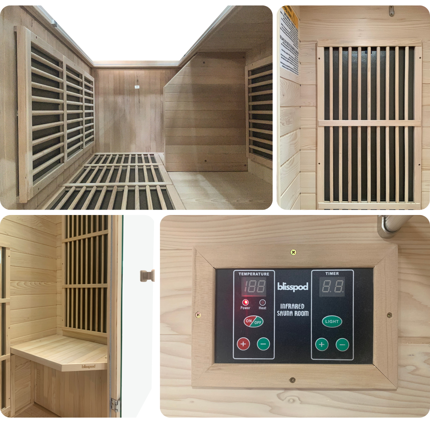 Blisspod | Vienne | Sauna à infrarouge lointain | FEM très faible en pruche canadienne | 72,8" H x 35,4" L x 25,6" P | 1 personne | Noir