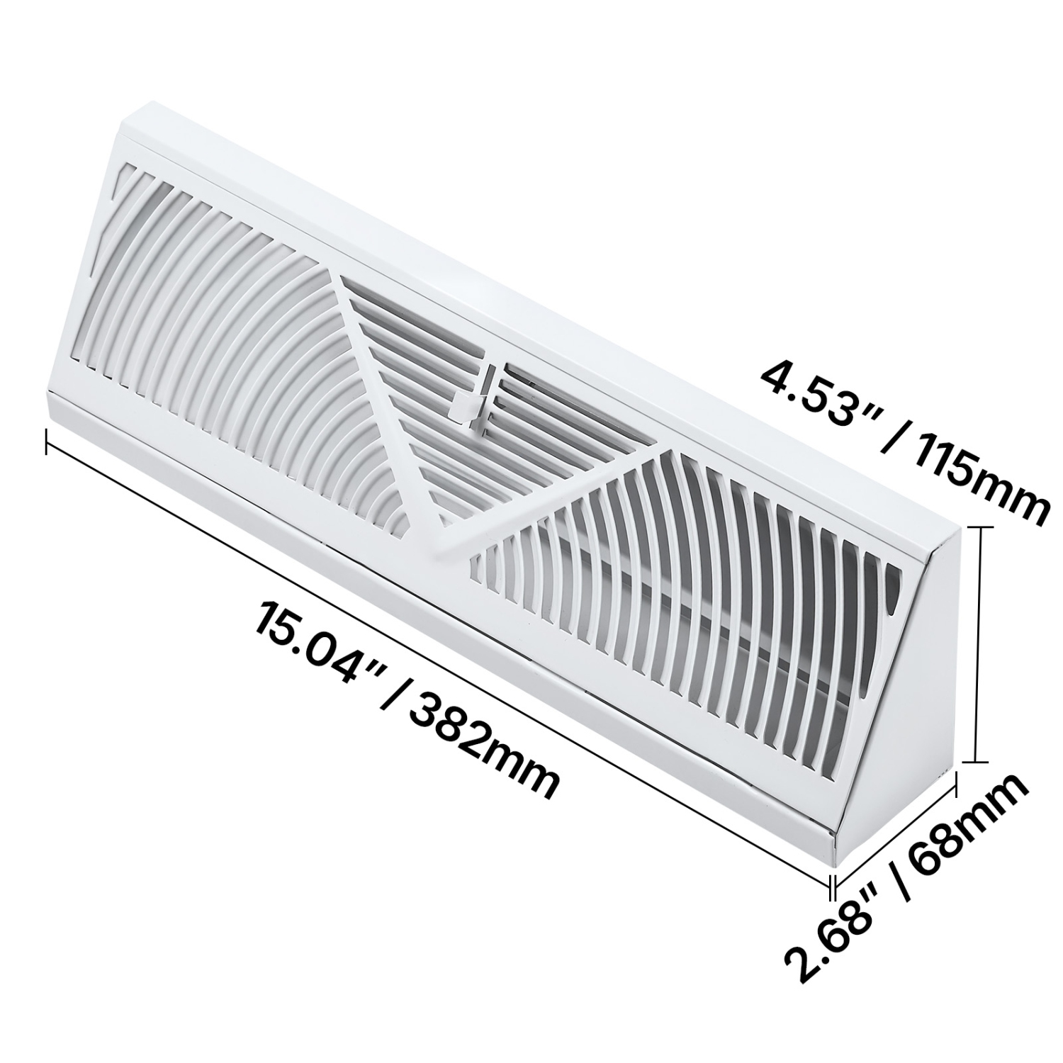 VEVOR 15-Inch Floor Registers, 10-Pack Baseboard Registers,HVAC Heavy-Duty Walkable Iron Floor Vents, Rustproof Anti-Peeling Air Vents Deflector