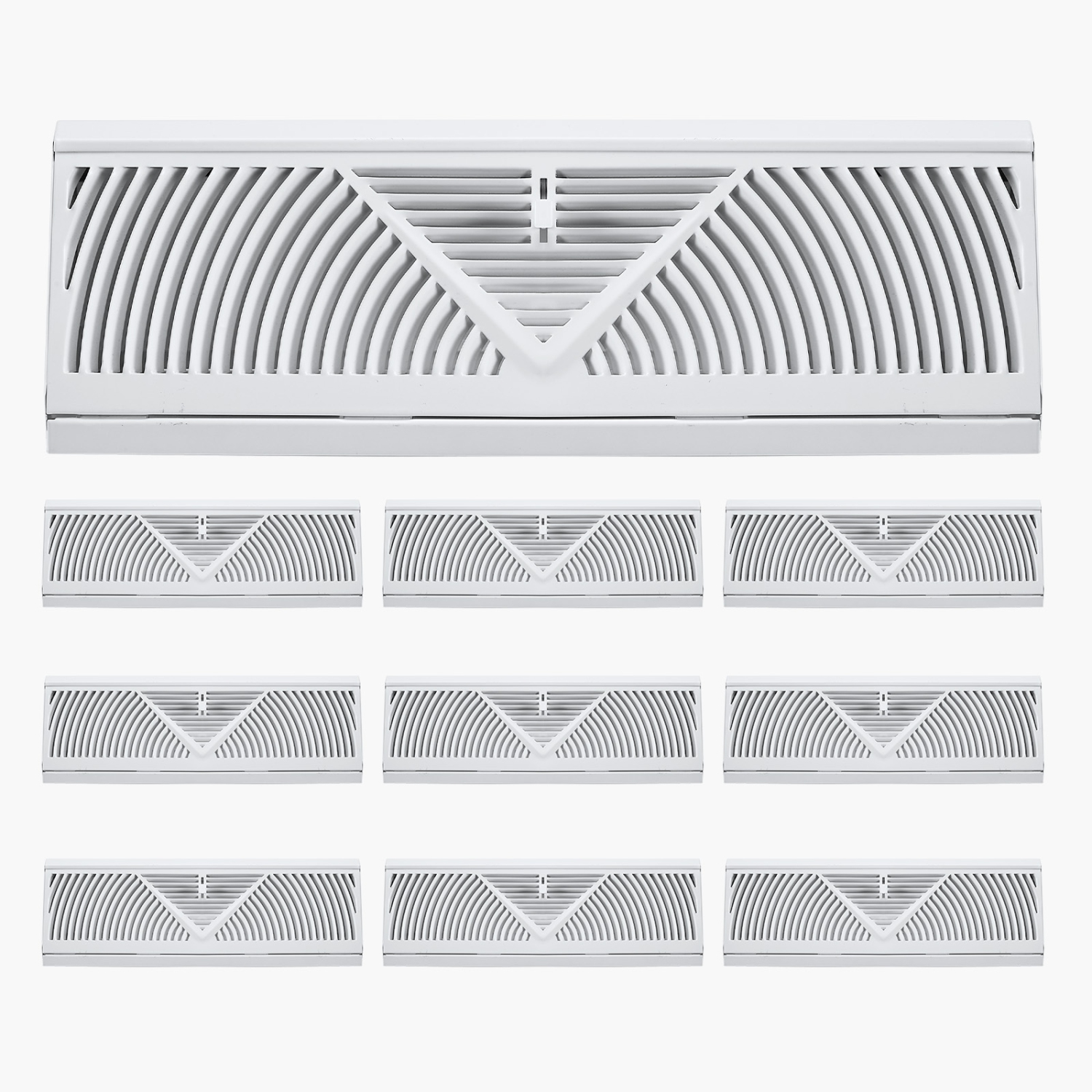VEVOR 15-Inch Floor Registers, 10-Pack Baseboard Registers,HVAC Heavy-Duty Walkable Iron Floor Vents, Rustproof Anti-Peeling Air Vents Deflector
