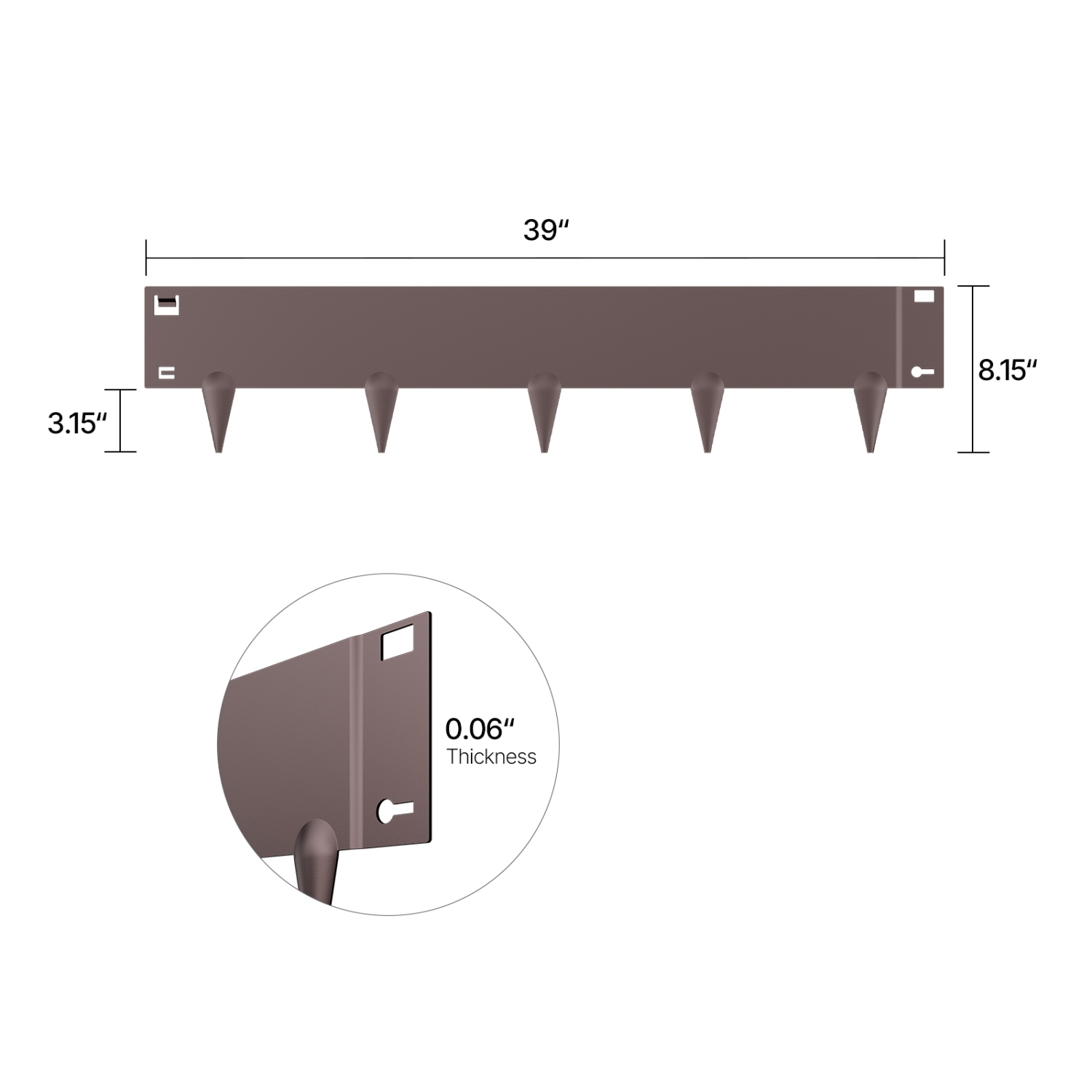 VEVOR 5 Packs Steel Landscape Edging, 39 x 5 in Rust-Resistant Metal Landscape Edging, Bendable Garden Edging Border, Heavy Duty Lawn Edging,