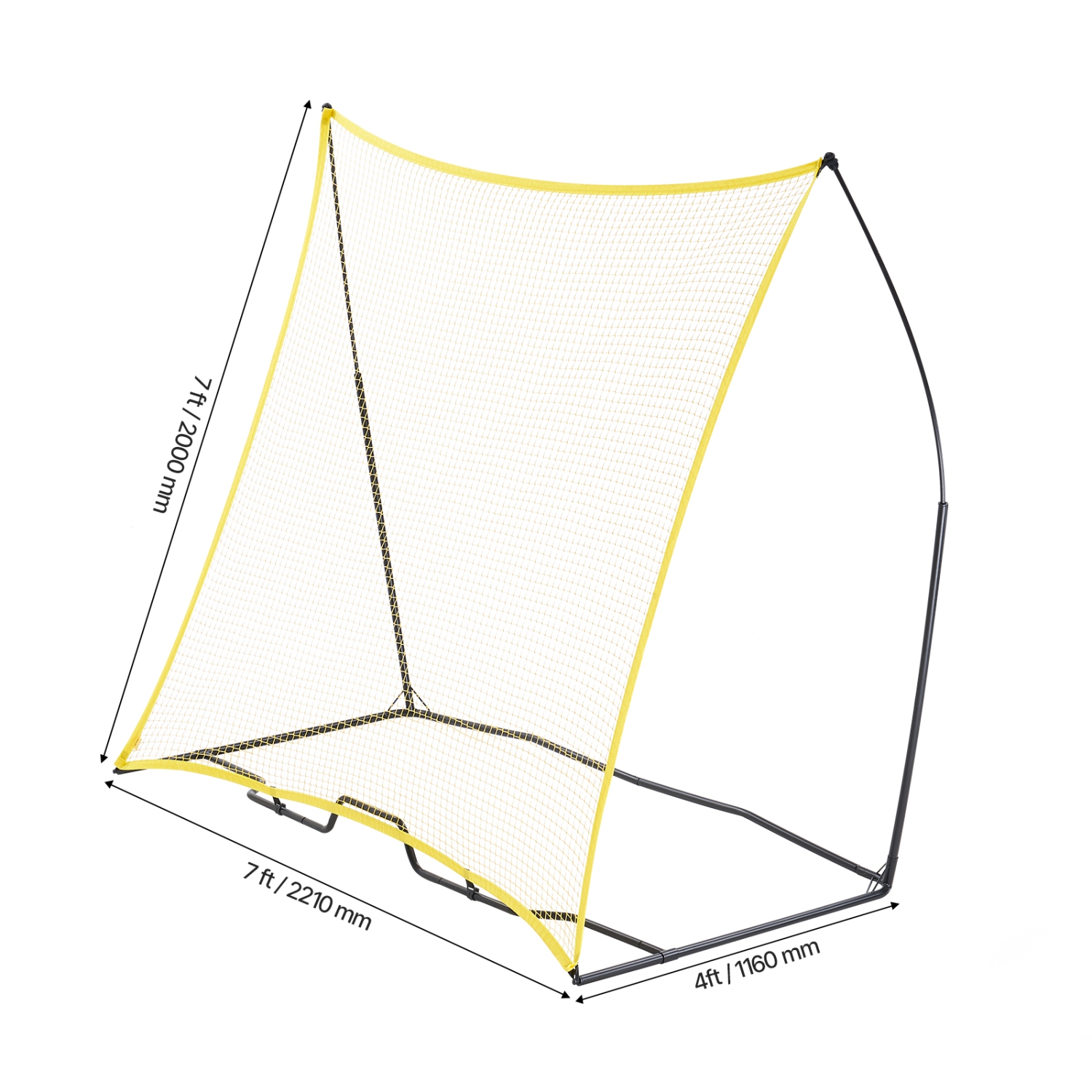 VEVOR 7x7FT Soccer Rebounder, Portable Soccer Trainer, Iron & Polyester Soccer Practice Equipment, Sports Football Rebounder Wall with Portable Bag,