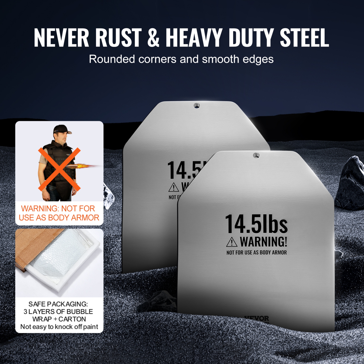 VEVOR 14.5 LB Curved Weight Vest Plates, Premium Steel Weighted plates, Contoured Ergonomic Fit – WODs, Additional Weight for Weight Vests, for