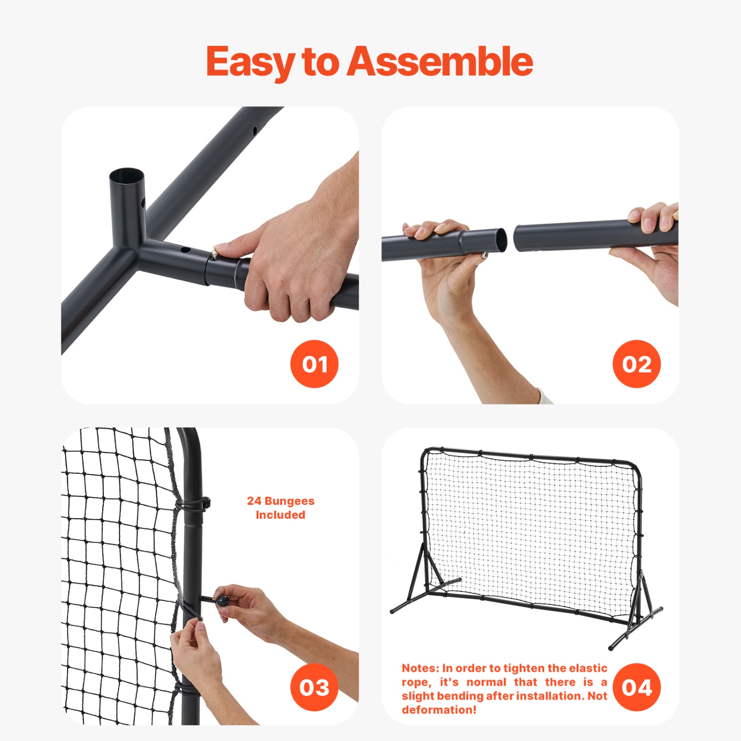 VEVOR 6x4FT Soccer Rebound Trainer, Iron Soccer Training Equipment, Sports Football Rebounder Wall, Double-Sided Rebounding Net, Easy Assembly,