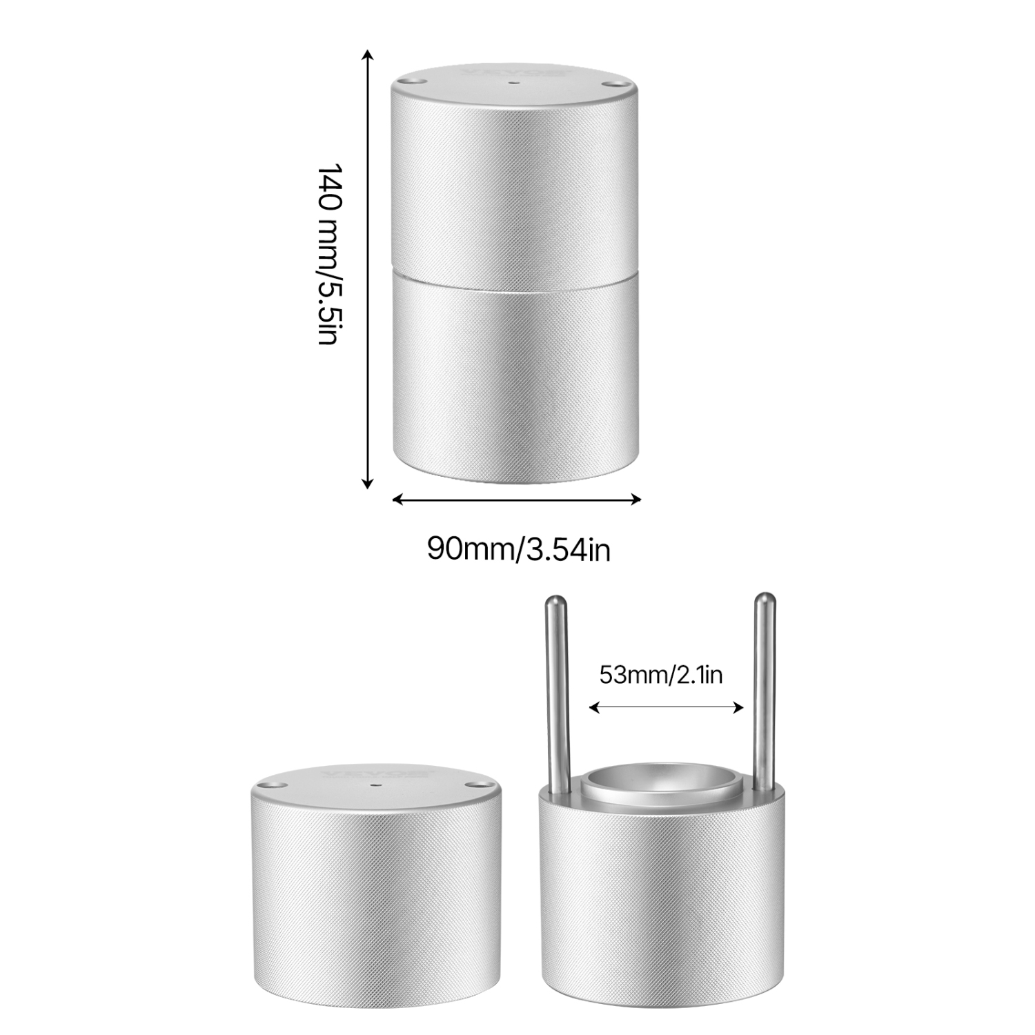 VEVOR 2.1" Ice Ball Press, Ice Ball Maker, Aviation Aluminum Ice Ball Press Kit for 53mm Ice Sphere, Ice Press with Tong and Drip Tray, for Whiskey,