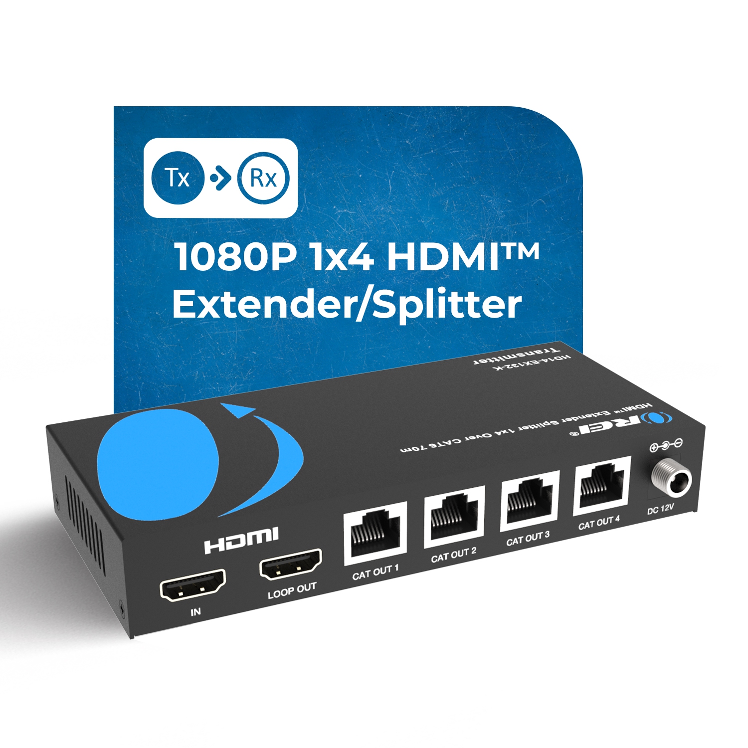 OREI – Répartiteur de prolongateur HDMI™ 1x4 1080p - 230&nbsp;pi (Cat6) HD14-EX132-K.