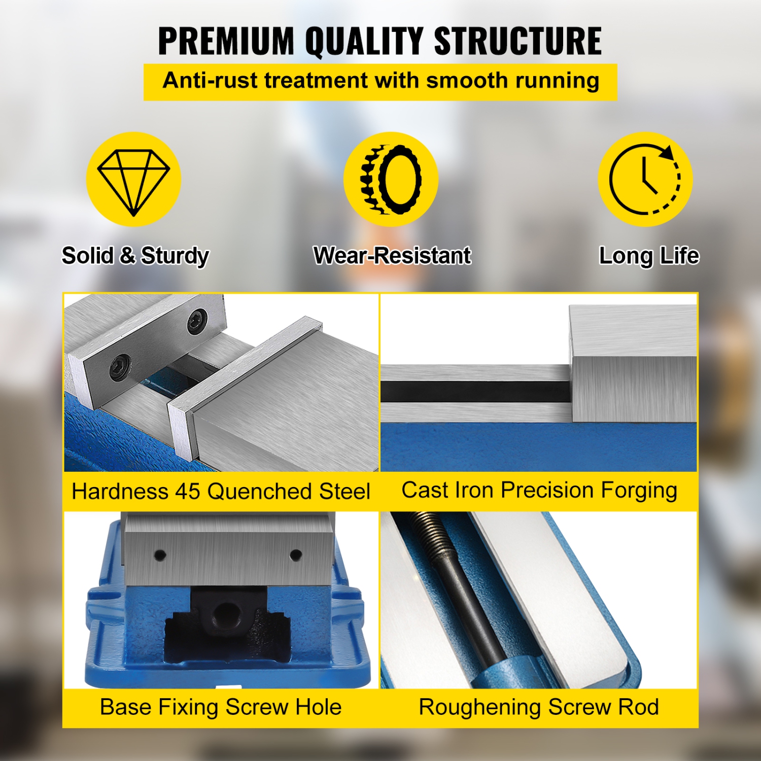 Étau à verrou VEVOR ACCU de 6 po pour étau de précision avec mâchoire de 6 po pour perceuse-presse, fraisage et perçage d'étau à pince