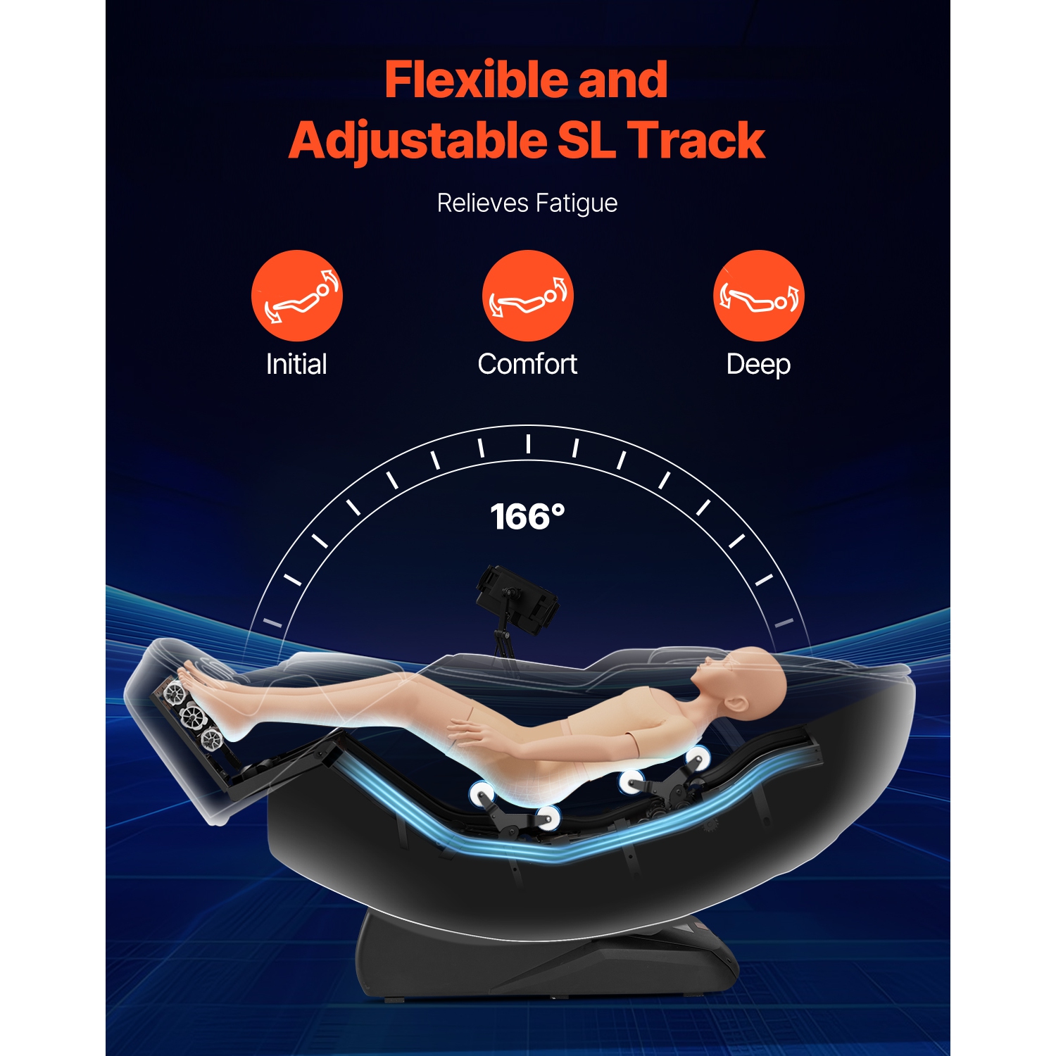 VEVOR Dual-Core 4D+3D Full Body Massage Chair, with Extended SL Track, Deep Yoga Stretch, Electric Extendable Footrest, TFT, AI Voice Control, Heat,