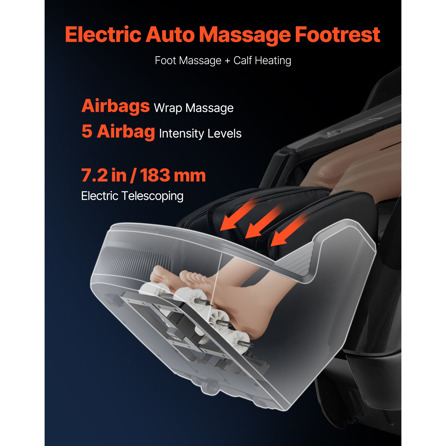 VEVOR Dual-Core 4D+3D Full Body Massage Chair, with Extended SL Track, Deep Yoga Stretch, Electric Extendable Footrest, TFT, AI Voice Control, Heat,