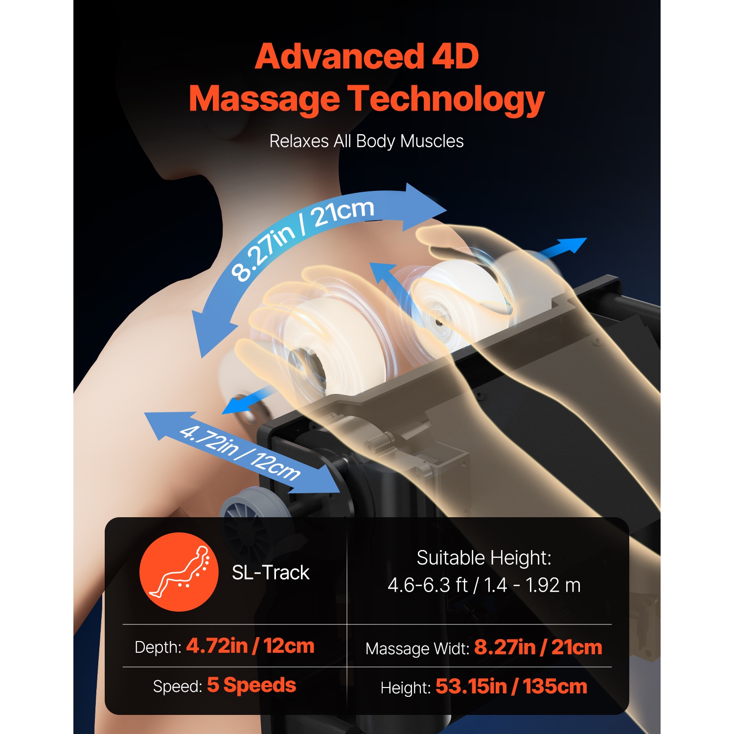 VEVOR Massage Chair, 4D Full Body Zero Gravity Recliner with SL Track, Yoga Stretch, AI Voice Control, Heat, Foot Roller, Retractable Pedal, 36