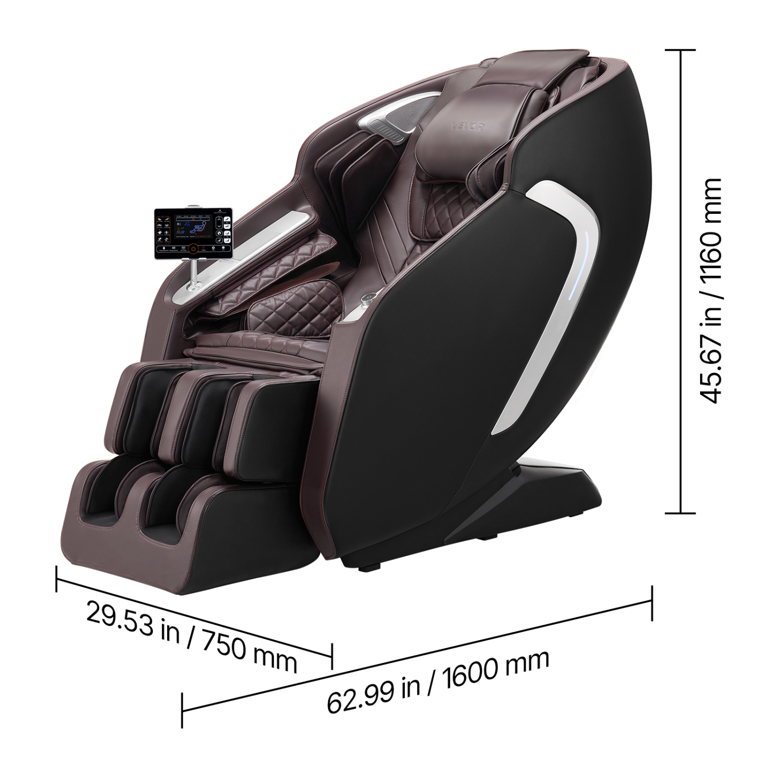 VEVOR Massage Chair, 4D Full Body Zero Gravity Recliner with SL Track, Yoga Stretch, AI Voice Control, Heat, Foot Roller, Retractable Pedal, 36