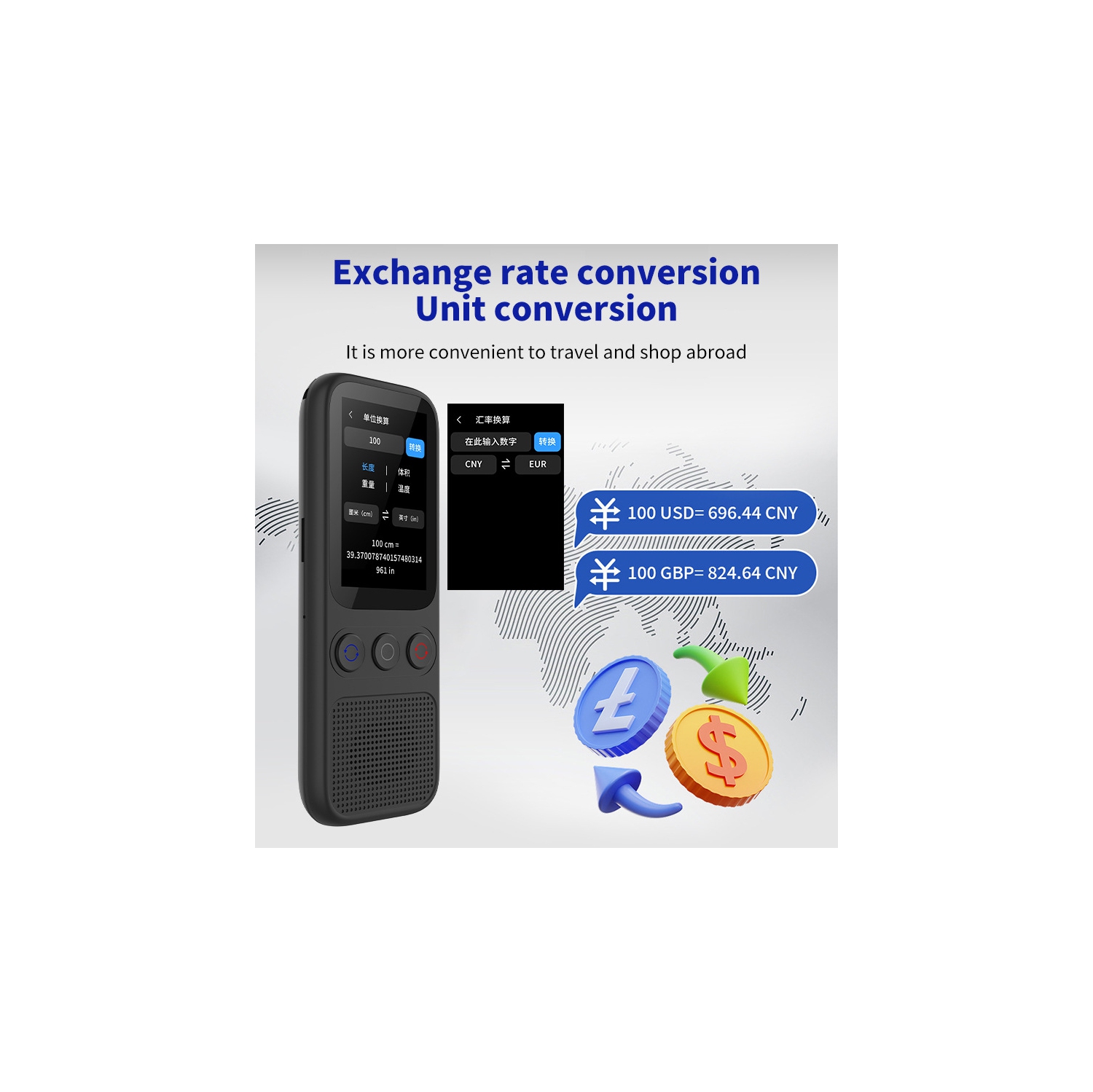 138 Online Language Translator Device, Portable Two-Way Real-Time Pocket Translator Supports Offline Text Photo Translation, Suitable for Travel,