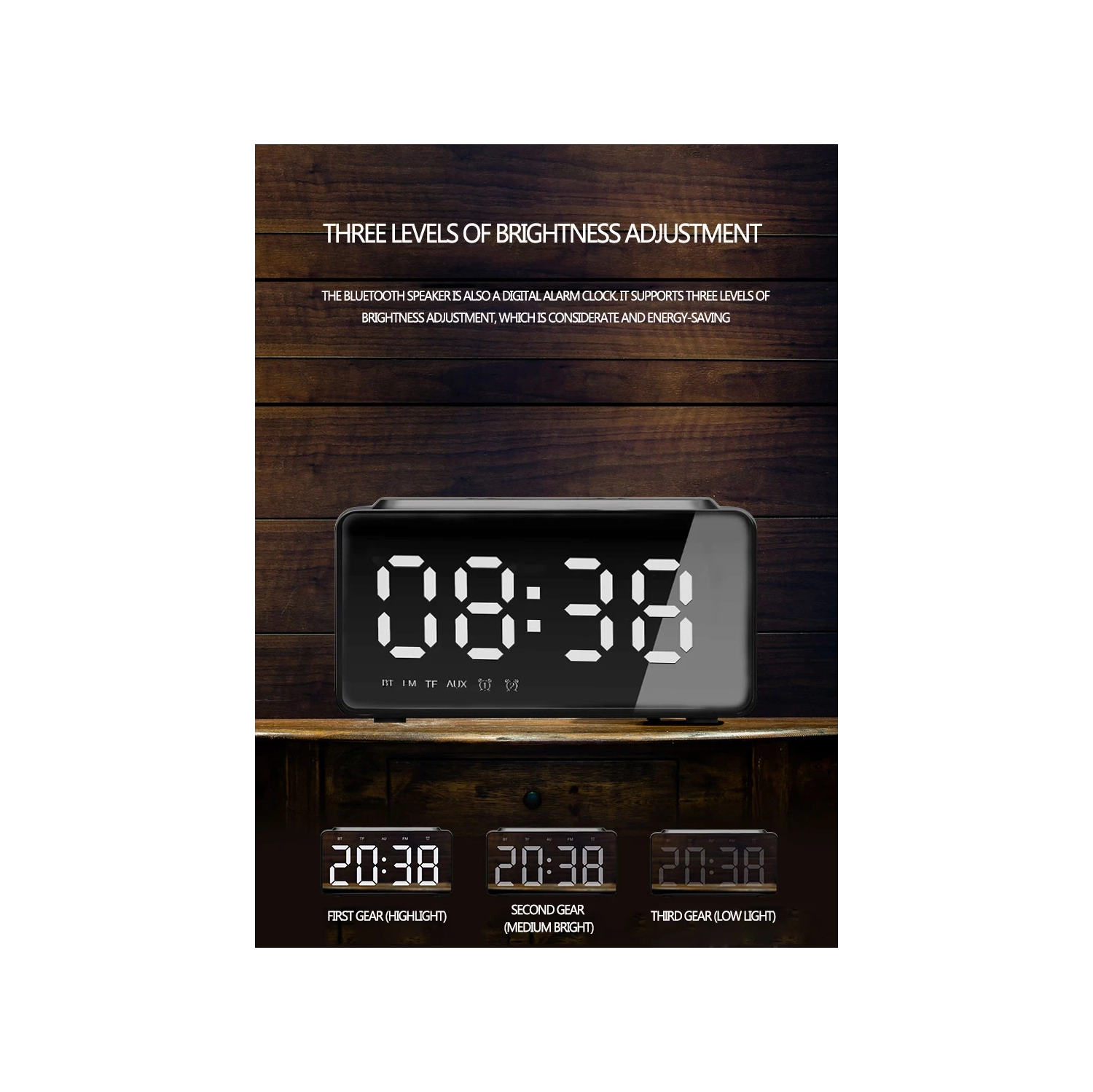 4 in 1 Wireless Phone Charging Station, Smart Digital Alarm Clock, Bluetooth Speaker, FM Radio for Bedroom and Office